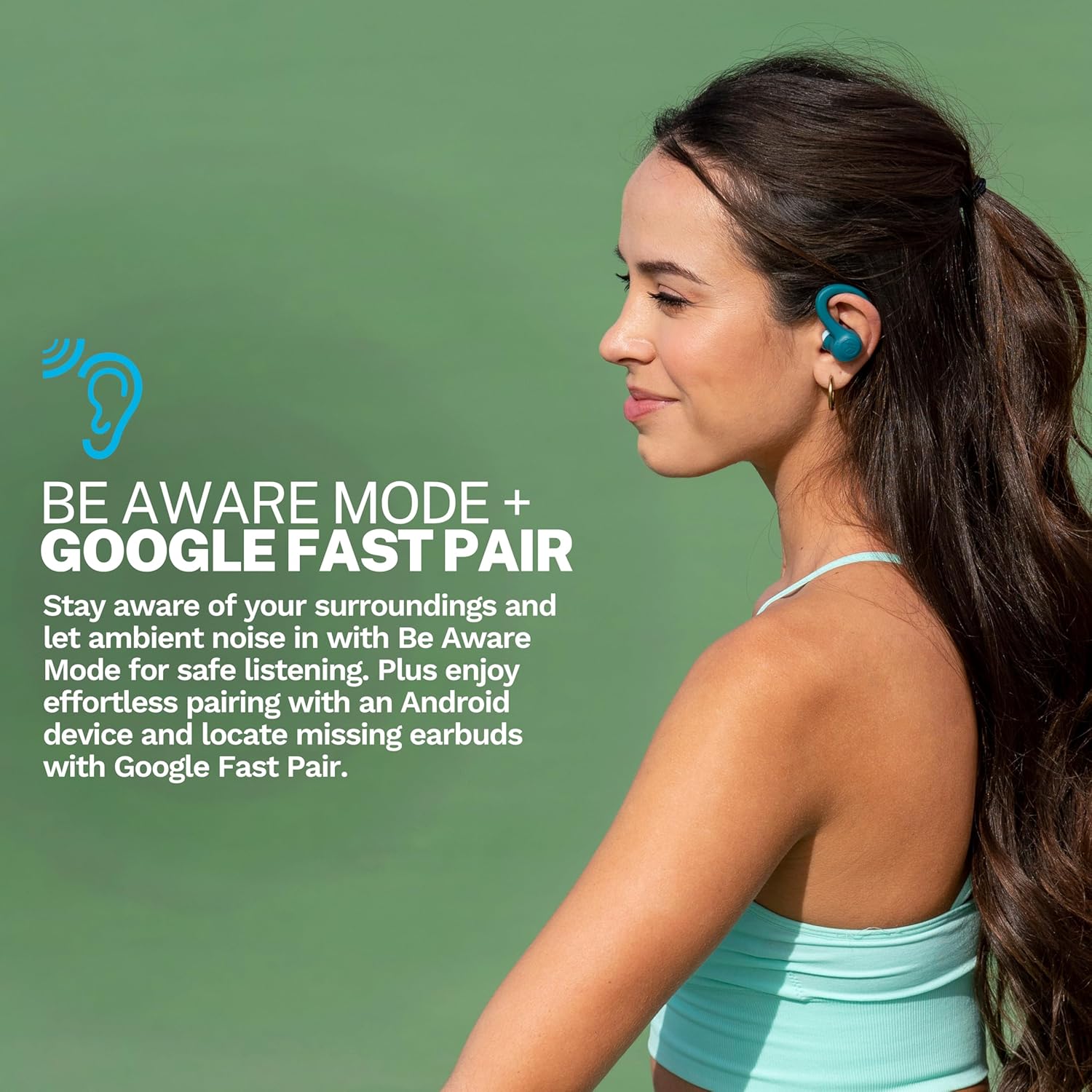 AUDÍFONOS TRUE WIRELESS JLAB GO SPORT+ BLUETOOTH VERDE AZULADO - 3