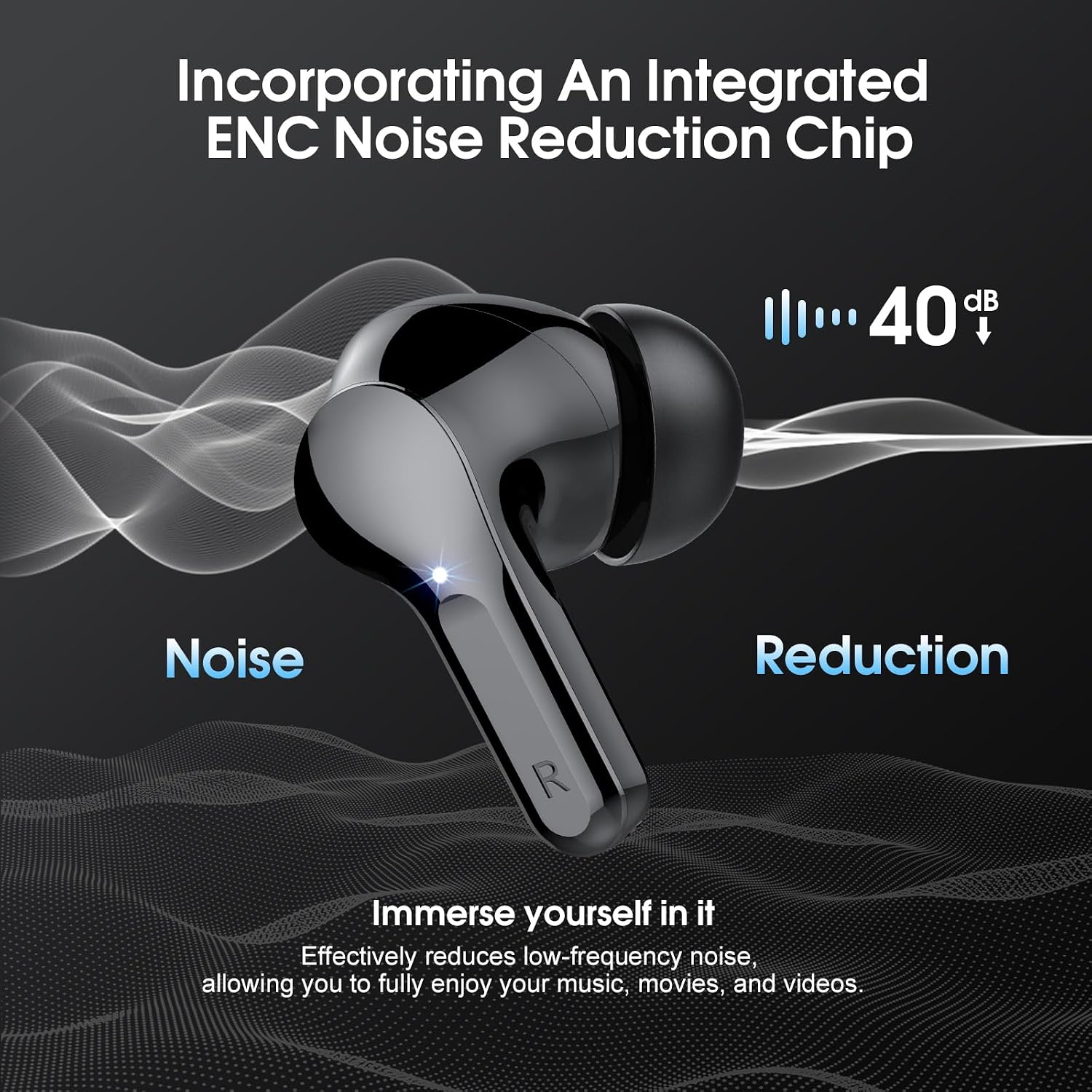 AUDÍFONOS TRUE WIRELESS BESNOOW BLUETOOTH 5.4 HIFI STEREO - 2
