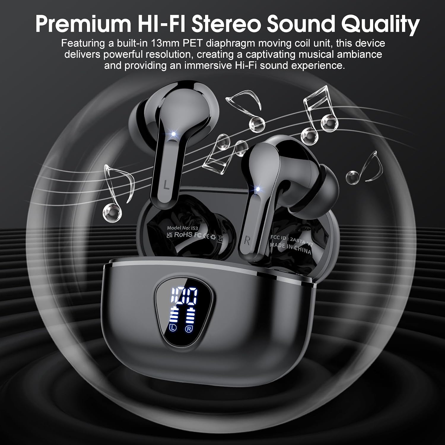 AUDÍFONOS TRUE WIRELESS BESNOOW BLUETOOTH 5.4 HIFI STEREO - 3