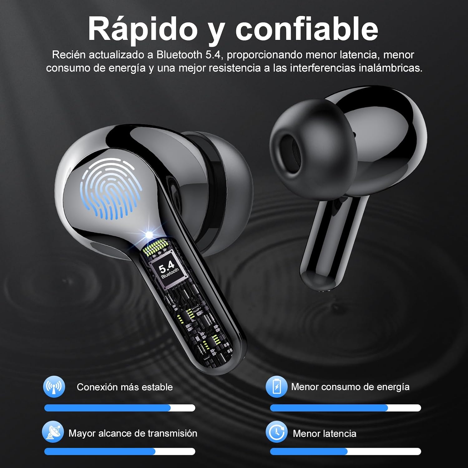 AUDÍFONOS TRUE WIRELESS BESNOOW BLUETOOTH 5.4 HIFI STEREO - 4