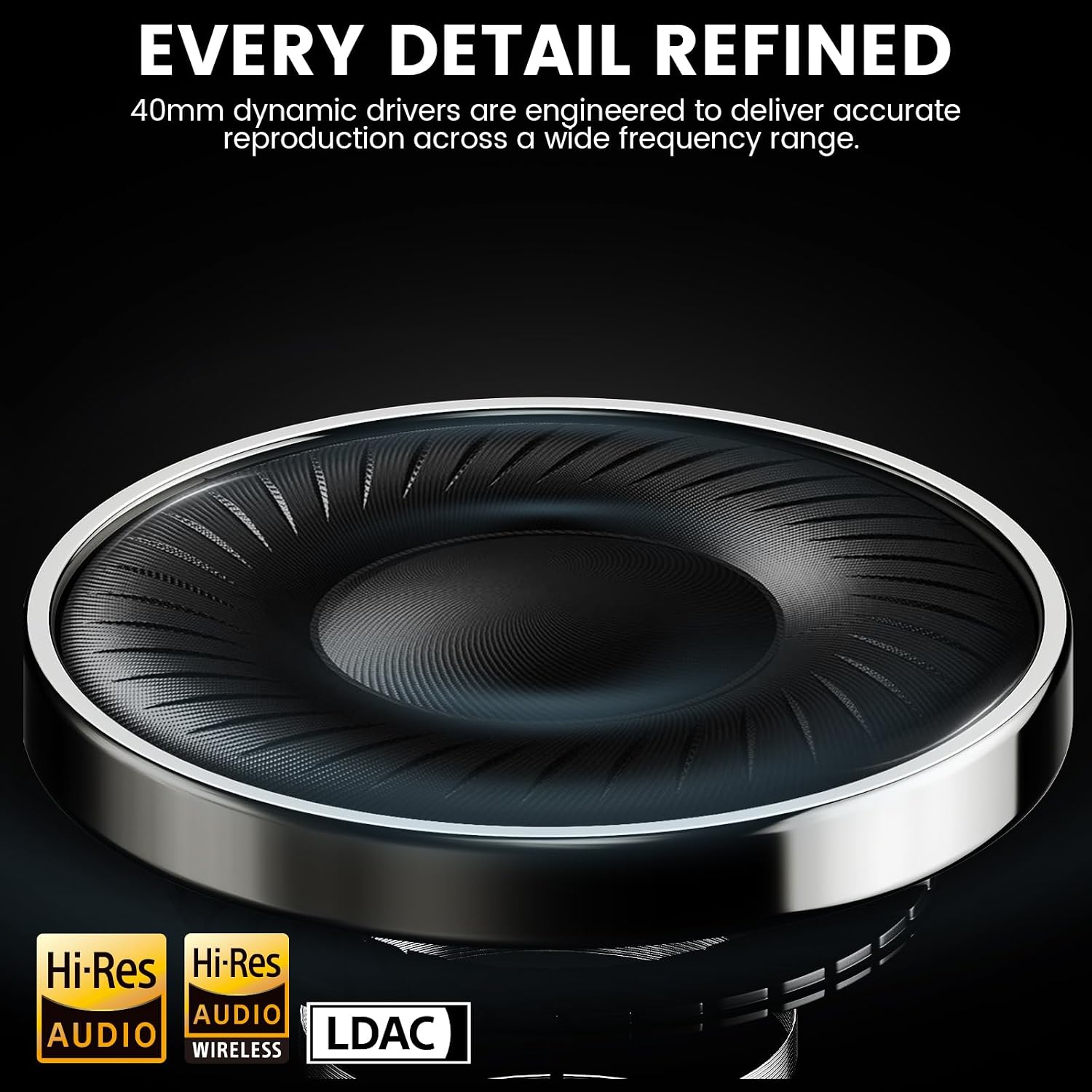 AUDÍFONOS 1MII Y8+ OVER EAR BLUETOOTH 6.0 CON CANCELACIÓN ACTIVA DE RUIDO Y 100 HORAS DE REPRODUCCIÓN NEGRO - 2