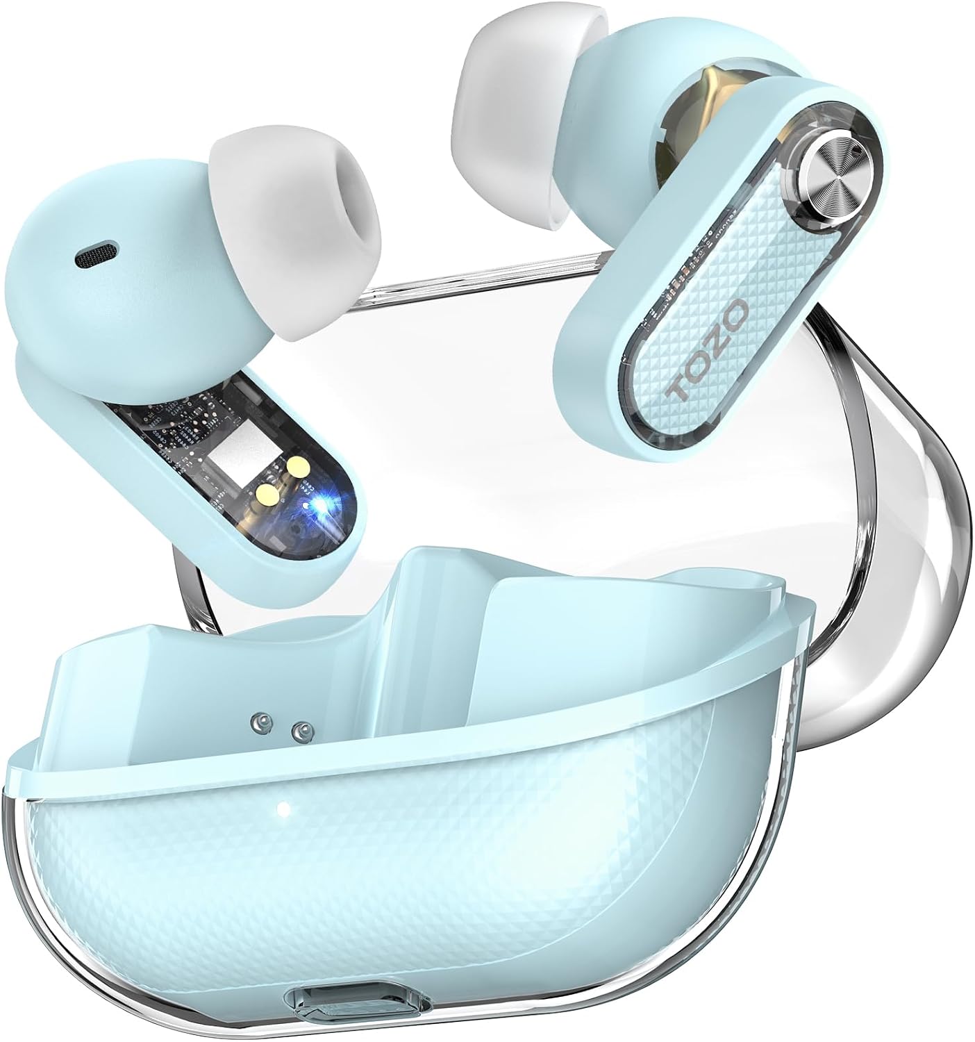 AUDÍFONOS TRUE WIRELESS TOZO CRYSTAL PODS CON CANCELACIÓN ACTIVA DE RUIDO AZUL - 1
