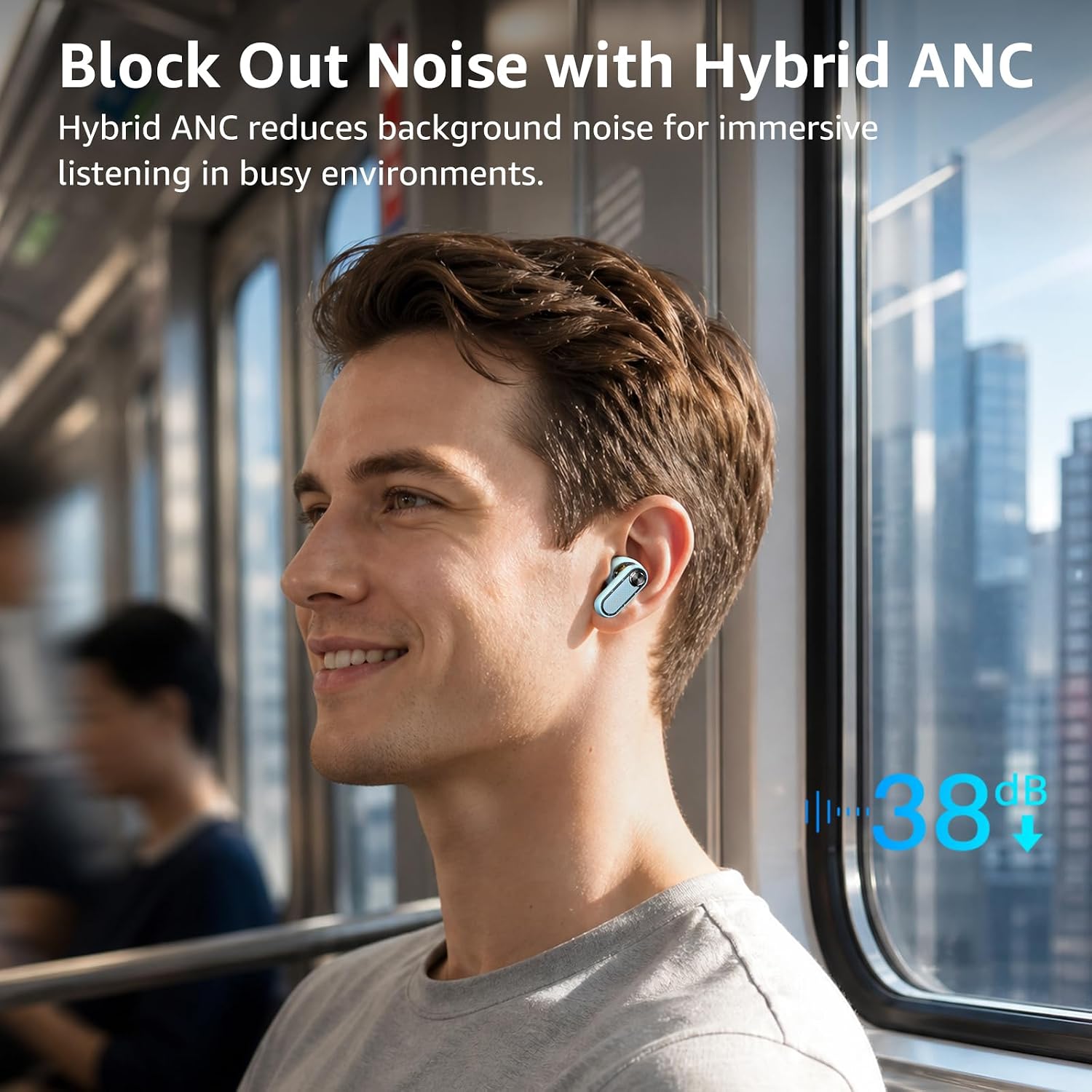 AUDÍFONOS TRUE WIRELESS TOZO CRYSTAL PODS CON CANCELACIÓN ACTIVA DE RUIDO AZUL - 3