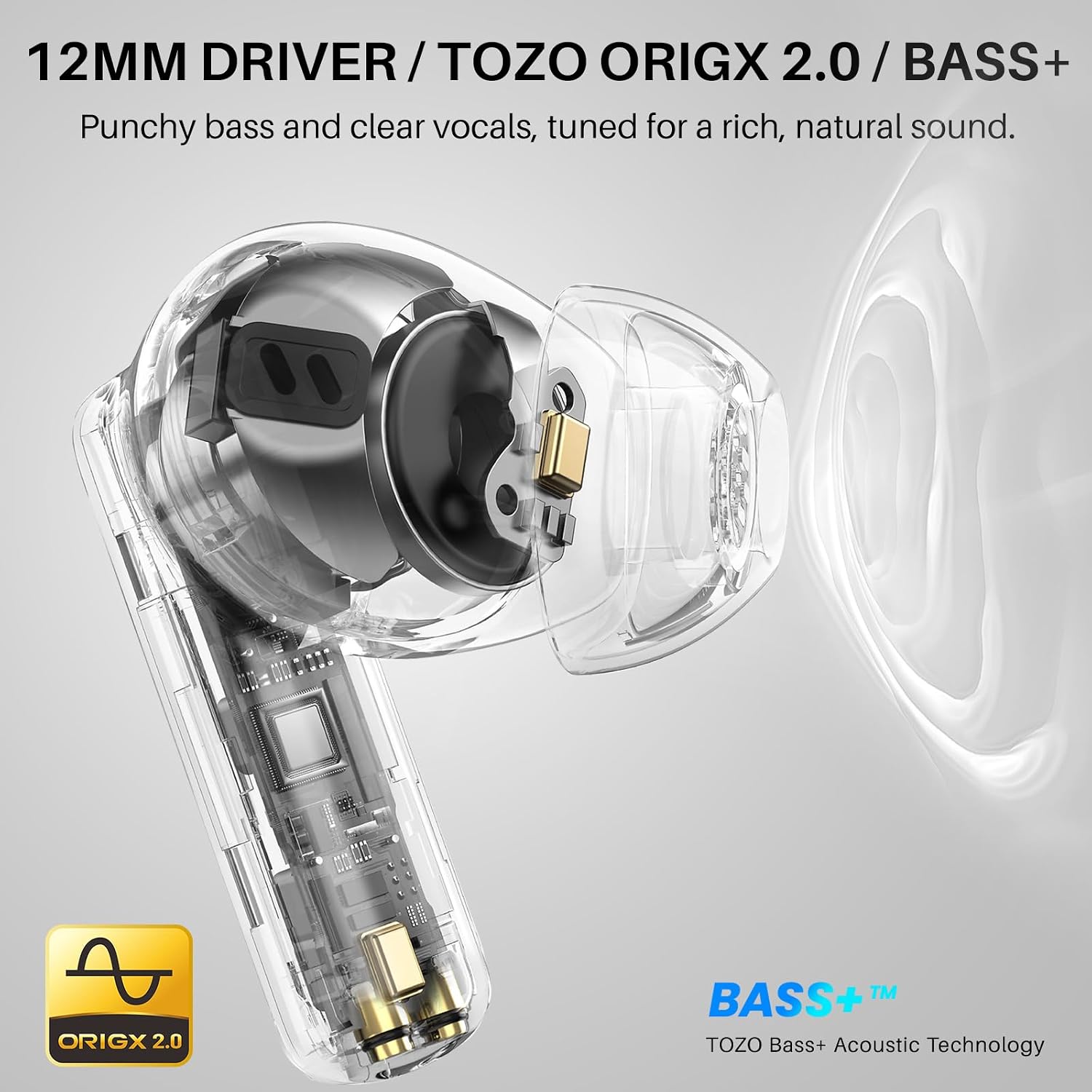 AUDÍFONOS IN-EAR TOZO NC3 HYBRID ACTIVE NOISE CANCELLING 68H PLAYTIME - 2