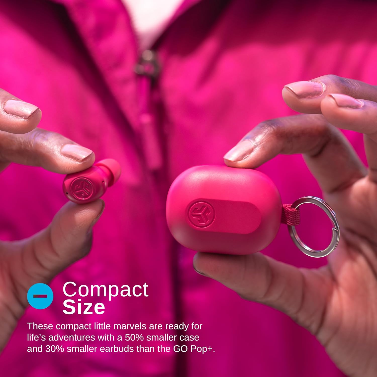 AUDÍFONOS TRUE WIRELESS JLAB JBUDS MINI BLUETOOTH MULTIPOINT ROSA FUCSIA - 2
