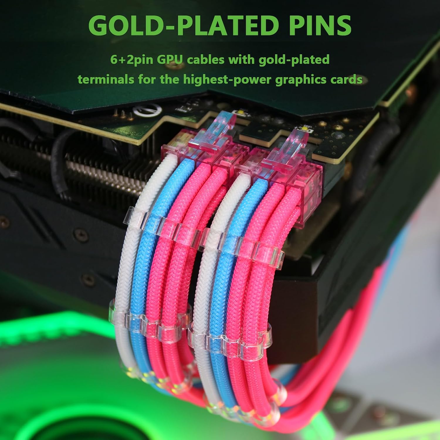 EXTENSIONES DE CABLES PARA FUENTE DE PODER SIRLYR 24/8 PINES ROSA/AZUL/BLANCO - 4