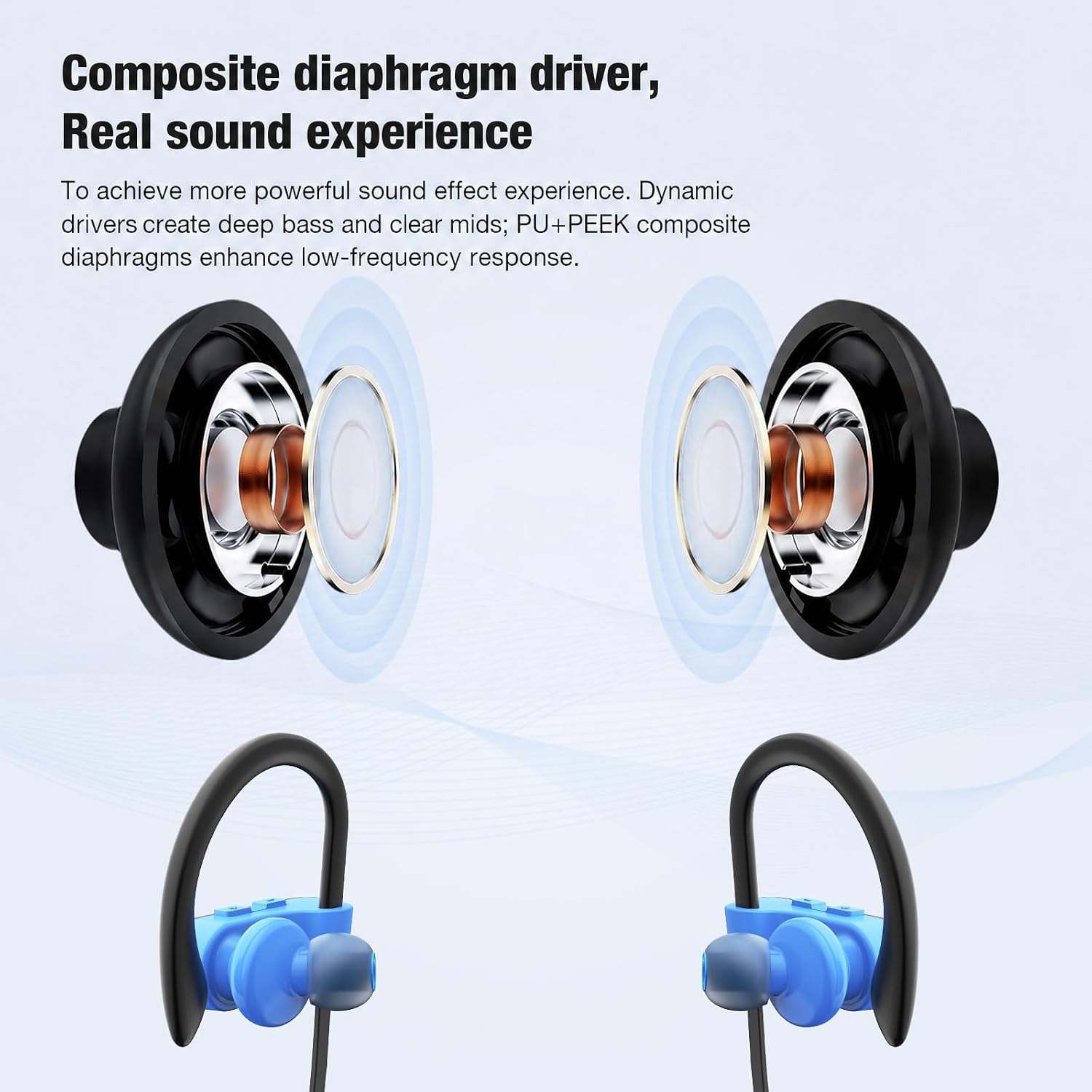 AUDÍFONOS BLUETOOTH JOYWISE IN-EAR IPX7 AZUL - 3