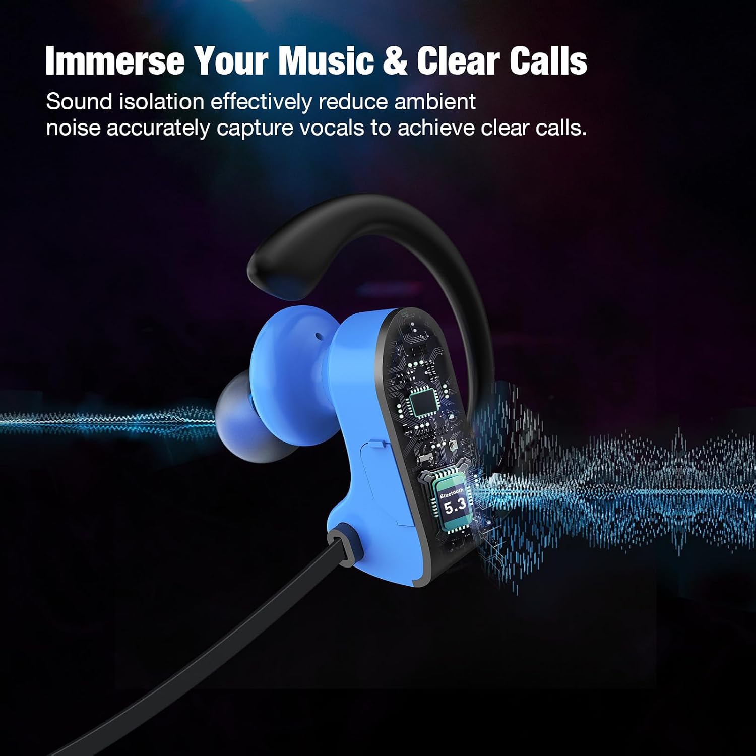 AUDÍFONOS BLUETOOTH JOYWISE IN-EAR IPX7 AZUL - 4