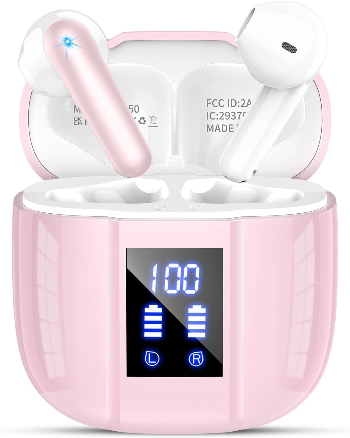 AUDÍFONOS INALÁMBRICOS QECNATO 2026 BLUETOOTH 5.4 ROSA - 1
