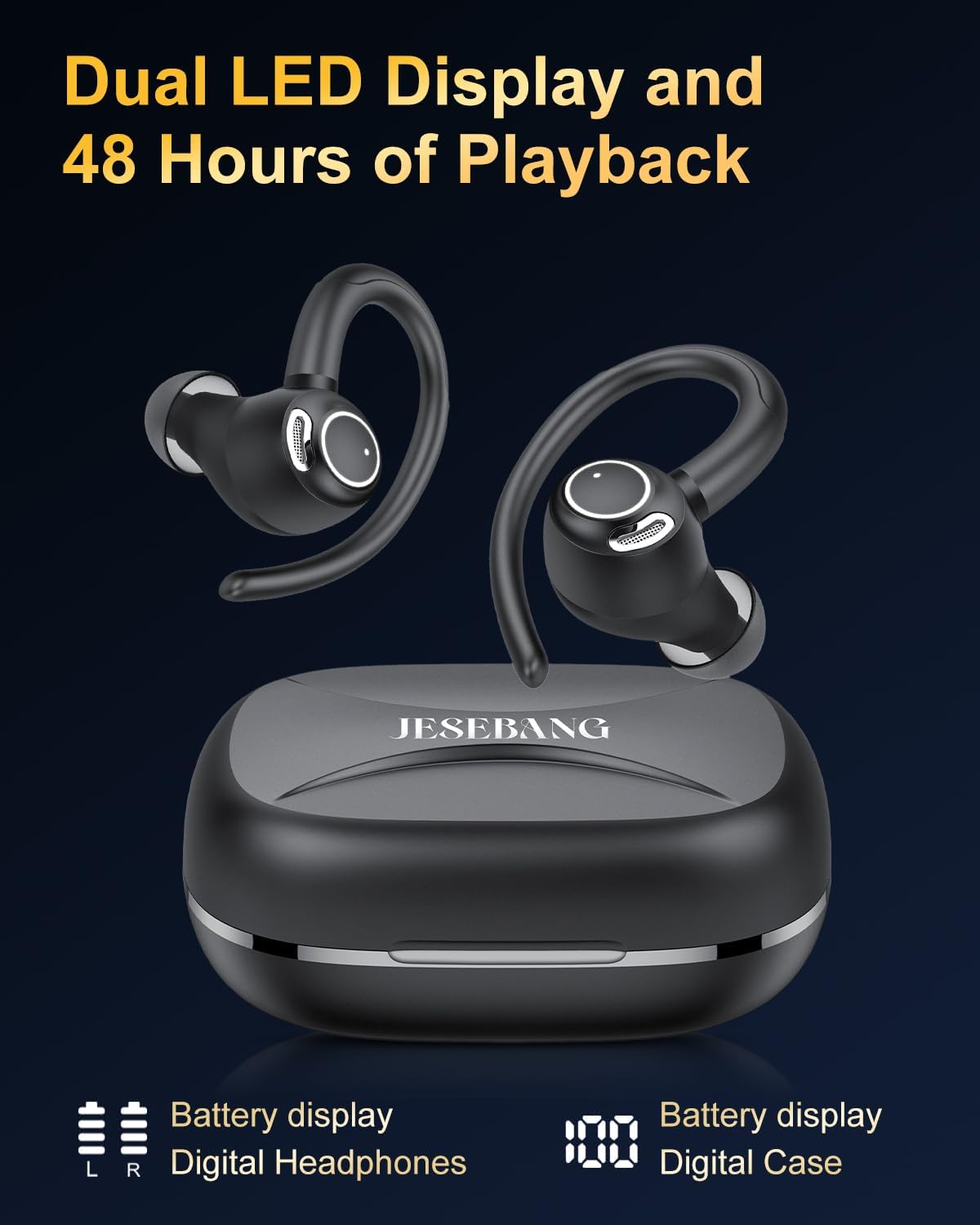 AUDÍFONOS TRUE WIRELESS JESEBANG YT18 BLUETOOTH 5.4 DEPORTIVOS IPX7 - 5