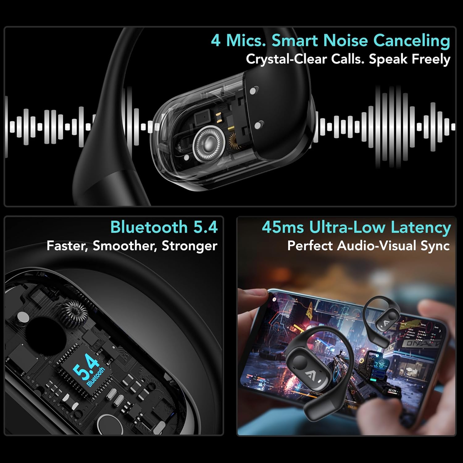 AUDÍFONOS INALÁMBRICOS ALPSND JOY OPEN-EAR BLUETOOTH 5.4 - 4