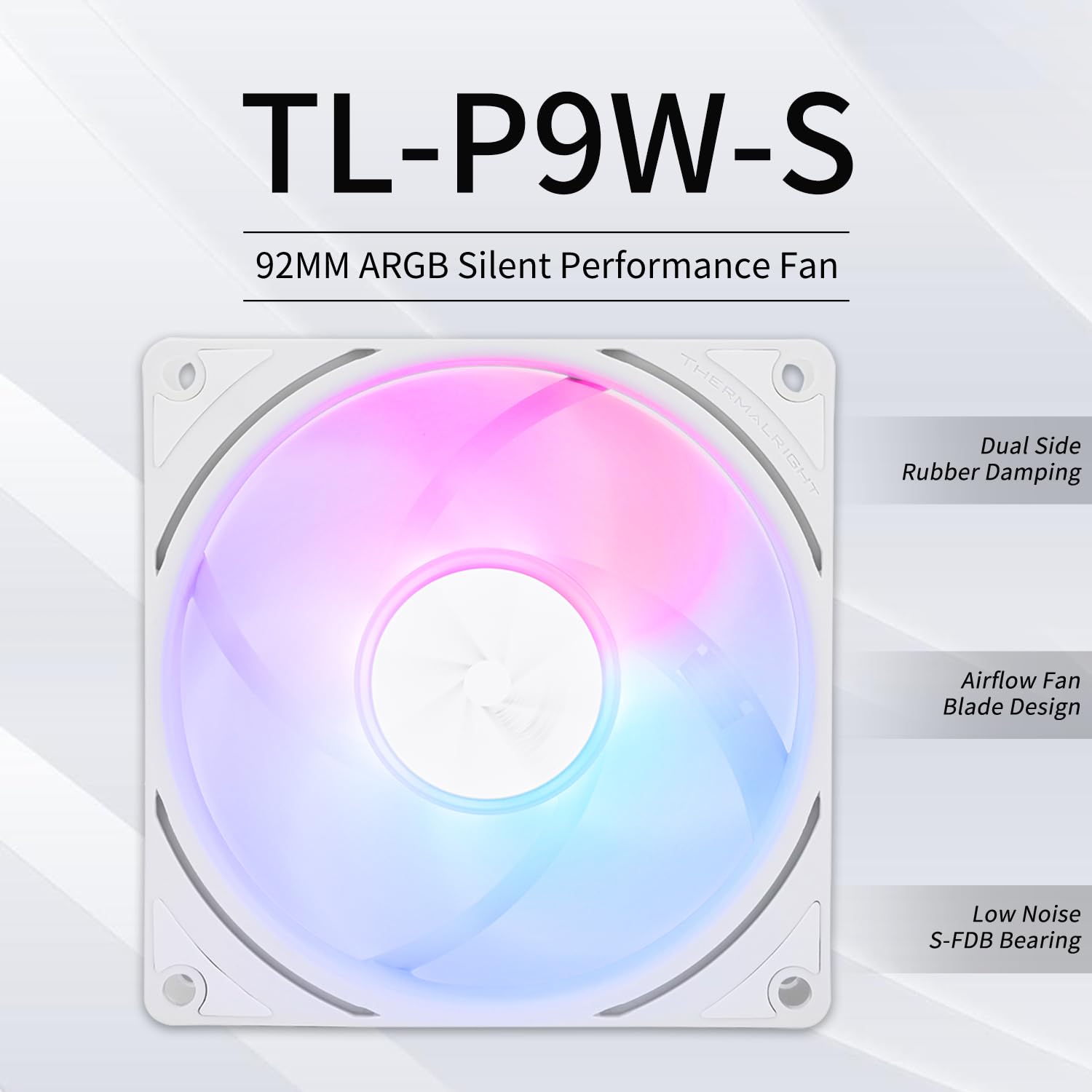 COOLER PARA CPU THERMALRIGHT TL-P9W-S 92MM BLANCO ARGB 2200RPM - 2
