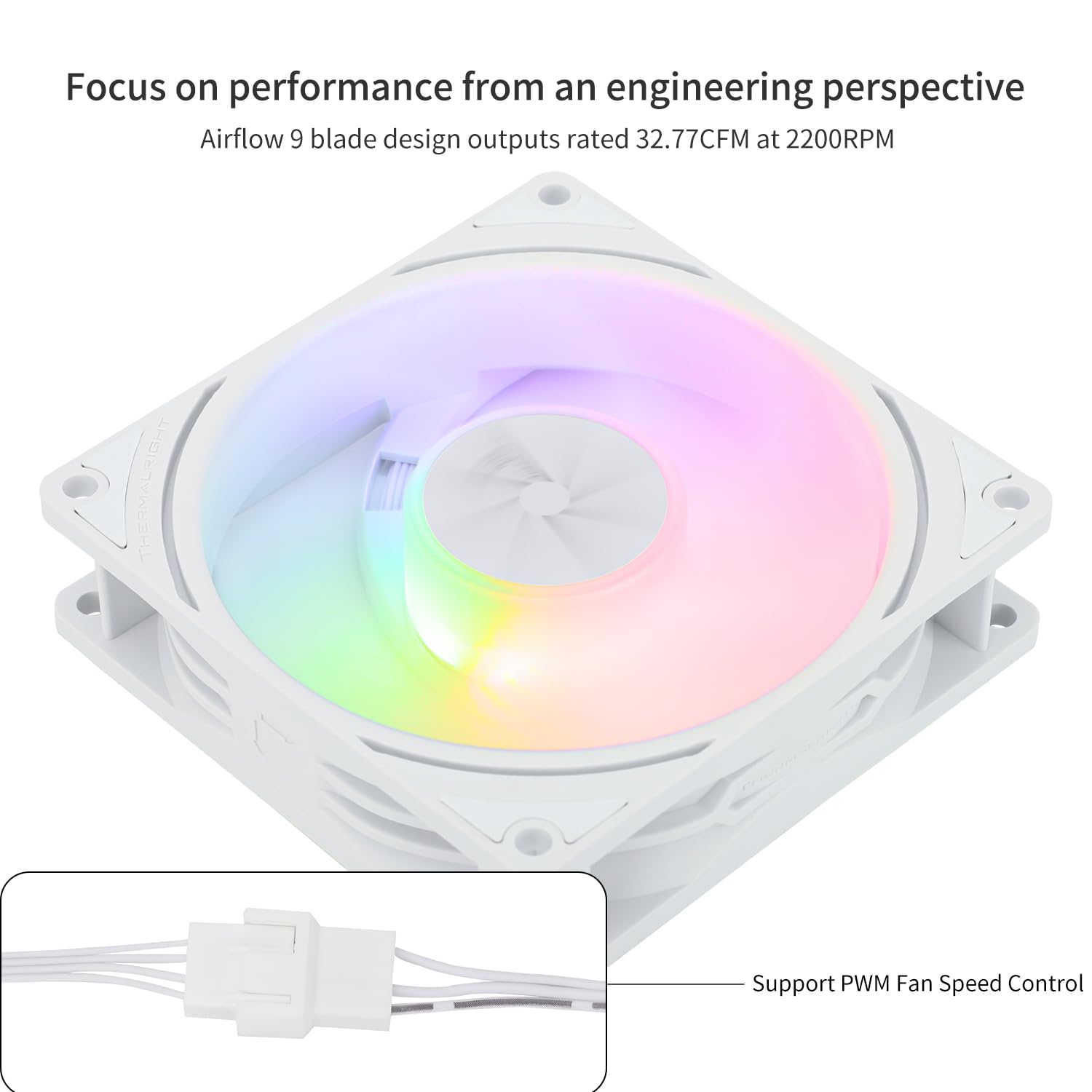 COOLER PARA CPU THERMALRIGHT TL-P9W-S 92MM BLANCO ARGB 2200RPM - 3