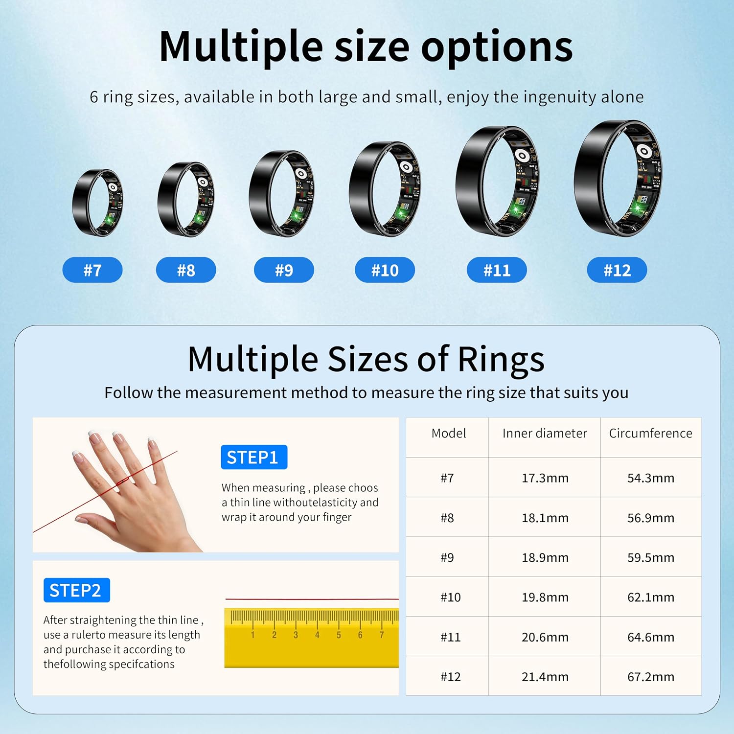 ANILLO INTELIGENTE BIEMHA PARA SALUD Y EJERCICIO PLATEADO TALLA 7 - 2