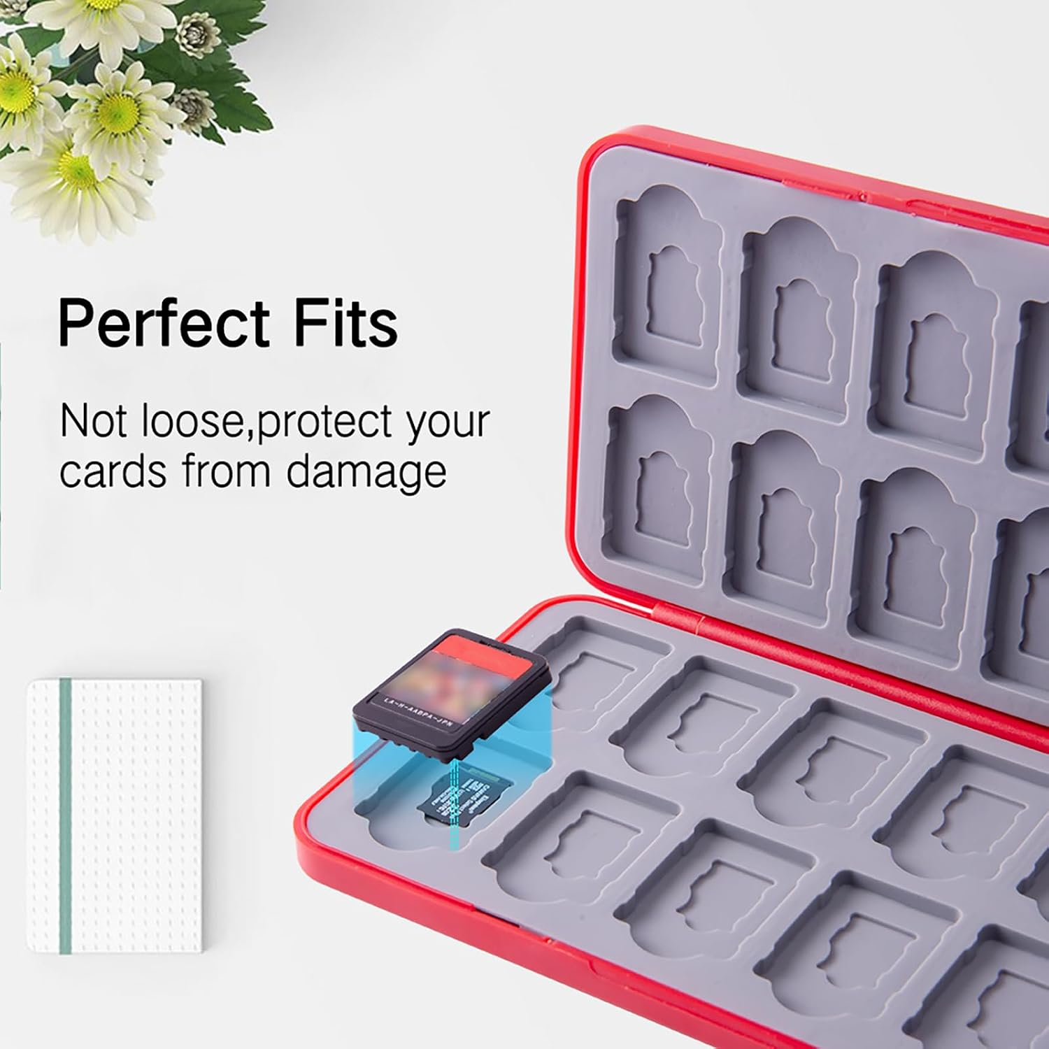 ESTUCHE PARA TARJETAS DE JUEGOS PERFECTSIGHT COMPATIBLE CON NINTENDO SWITCH 24 JUEGOS VERDE HOJA - 3
