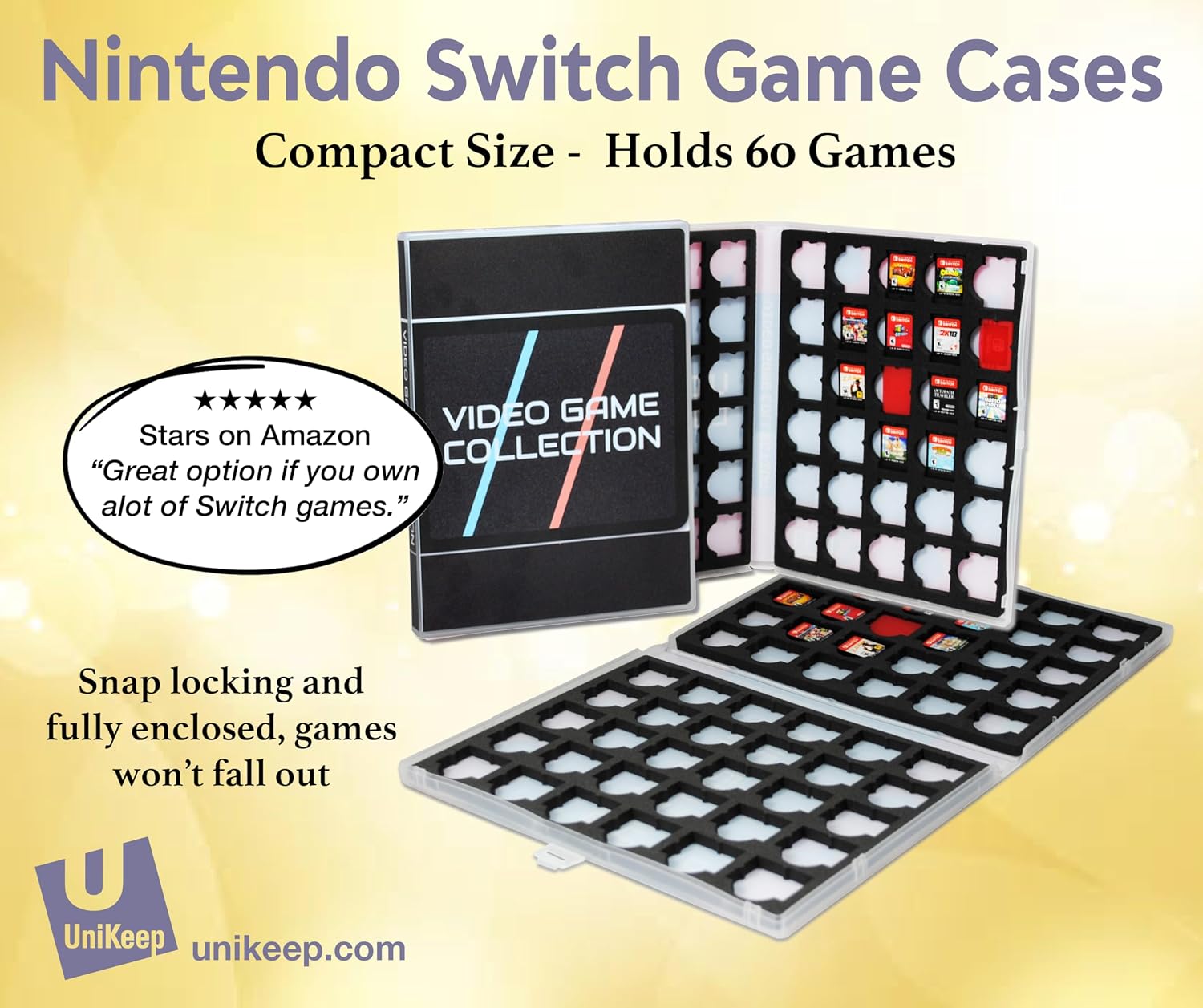 ESTUCHE PARA JUEGOS UNIKEEP NINTENDO SWITCH 60 CARTUCHOS ESPUMA ILLUSION - 5