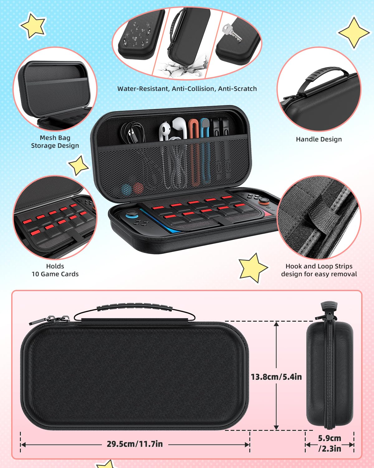 KIT DE ACCESORIOS 17 EN 1 PARA NINTENDO SWITCH 2 MENEEA CONTROLADOR NEGRO - 5