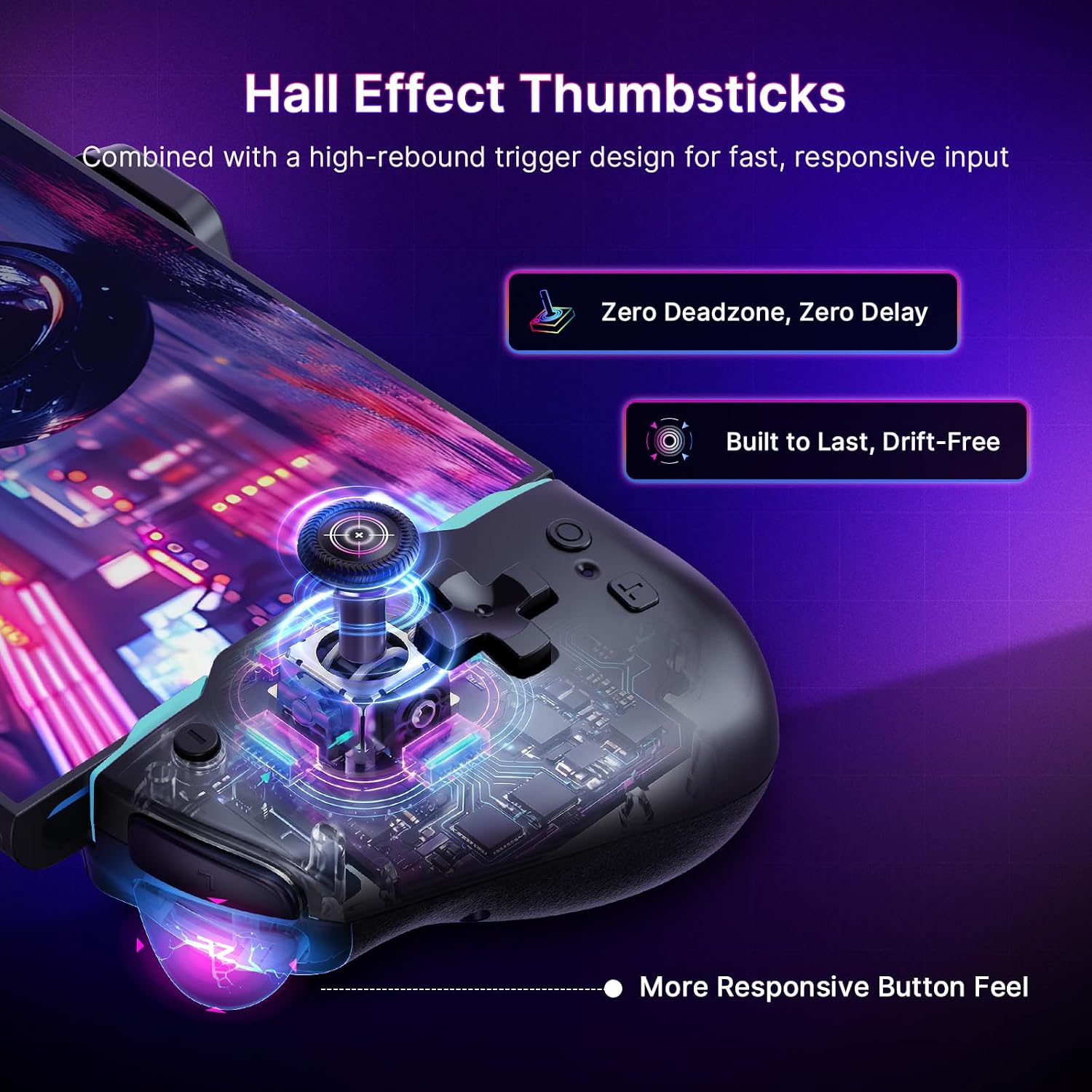 CONTROL PARA NINTENDO SWITCH NEXIGO HALL EFFECT GRIPCON CON SALIDA 4K HDMI Y LUCES RGB NEGRO - 2