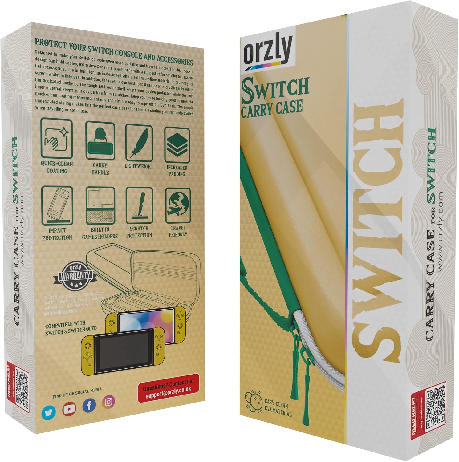 ESTUCHE ORZLY PARA NINTENDO SWITCH OLED CON COMPARTIMENTO PARA ACCESORIOS Y JUEGOS - 2