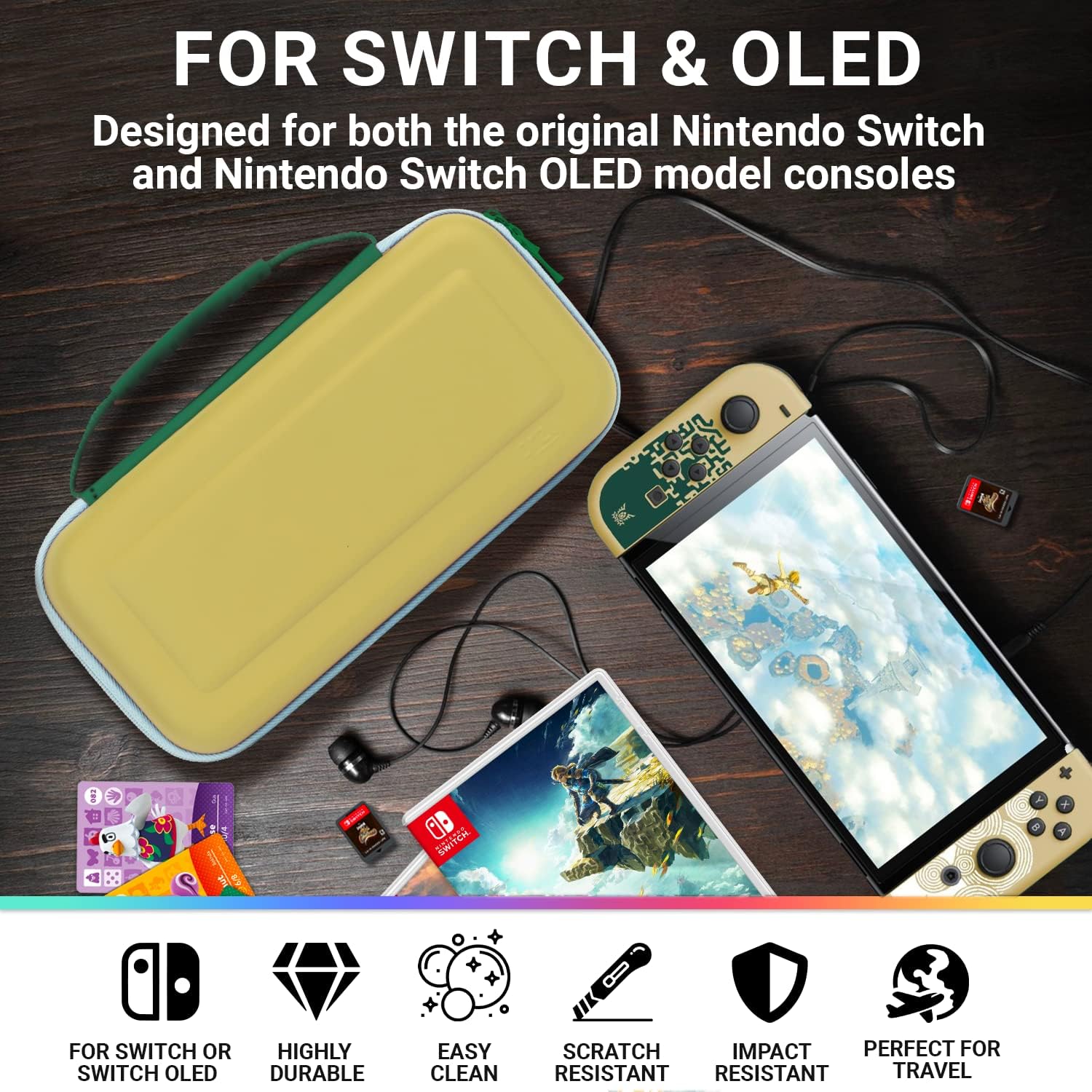 ESTUCHE ORZLY PARA NINTENDO SWITCH OLED CON COMPARTIMENTO PARA ACCESORIOS Y JUEGOS - 4