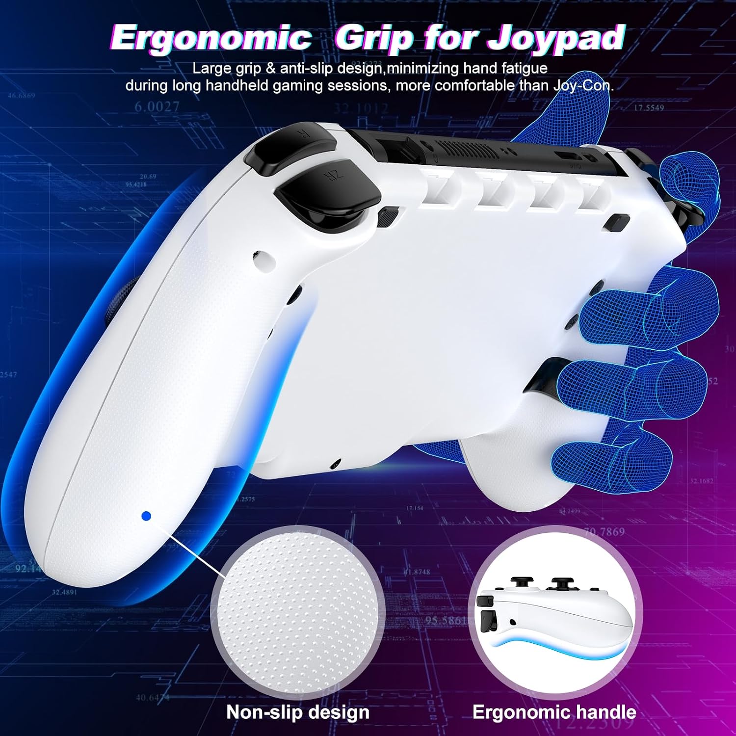 CONTROL INALÁMBRICO SPICAN PARA NINTENDO SWITCH BLANCO CON LUZ RGB Y BATERÍA 1000MAH - 2