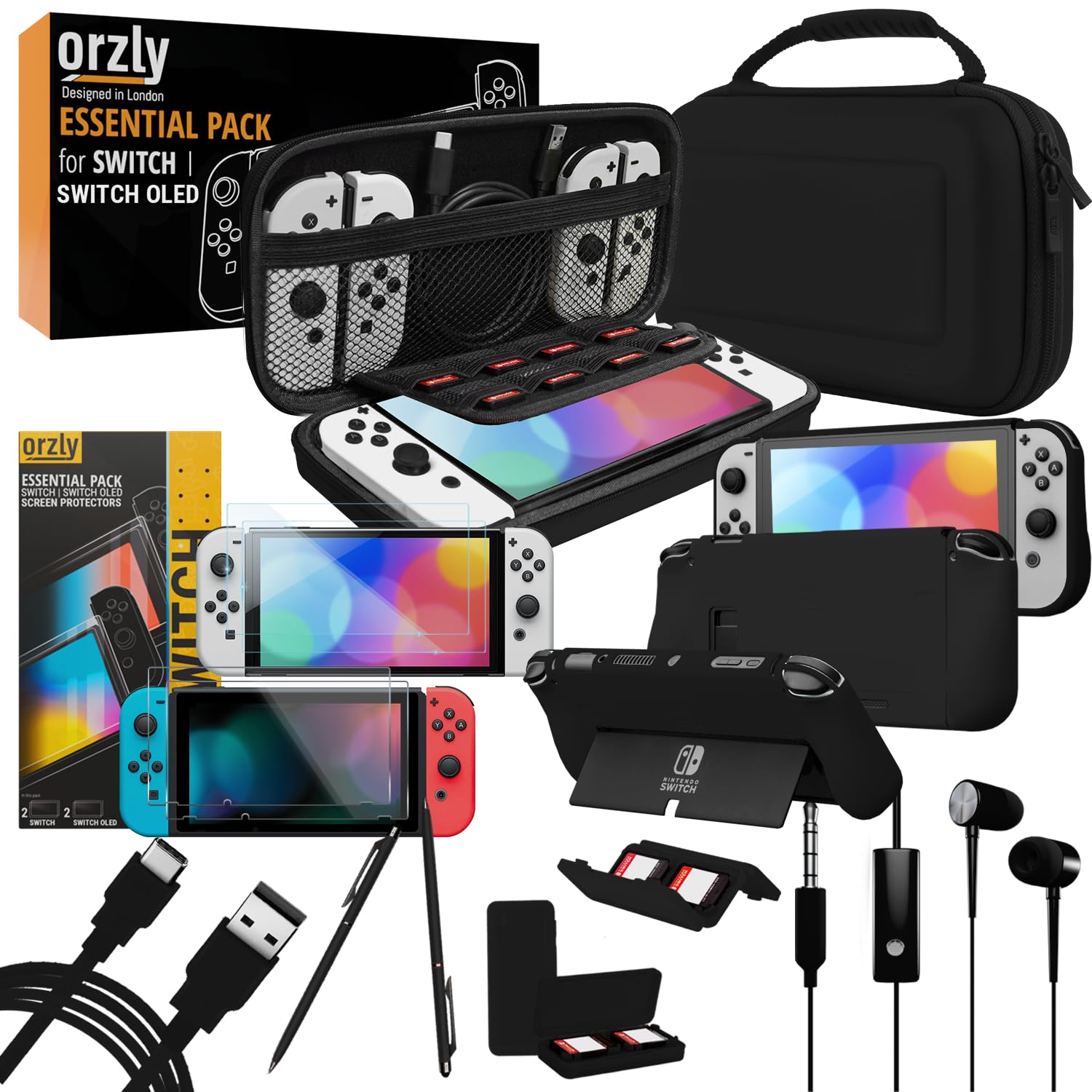KIT DE ACCESORIOS ORZLY PARA NINTENDO SWITCH 1 Y SWITCH OLED 2017-2024 - 1