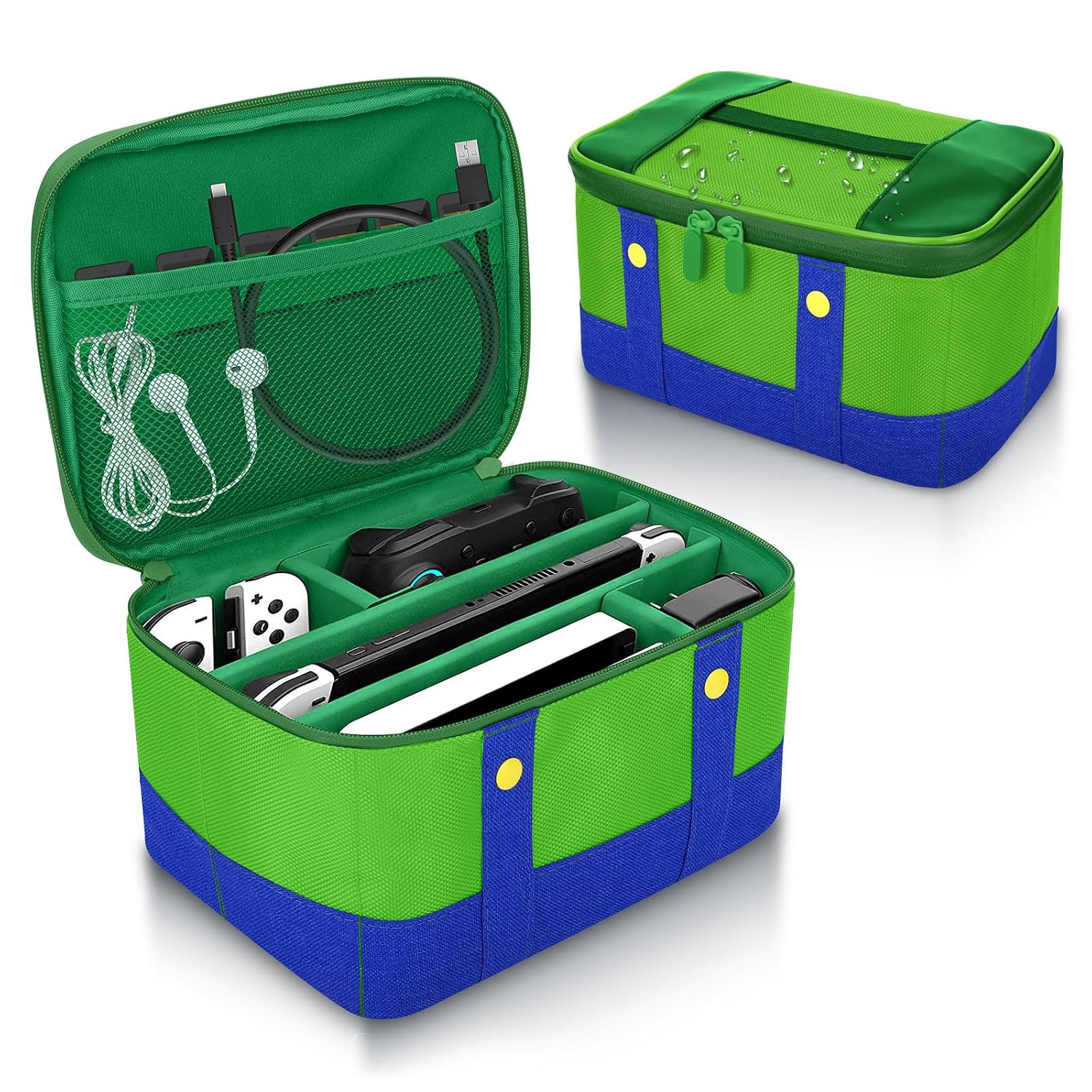ESTUCHE PARA NINTENDO SWITCH VADAXX VERDE IMPERMEABLE Y PORTÁTIL - 2