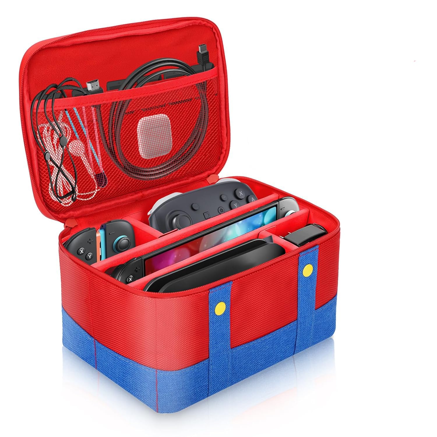 ESTUCHE PARA NINTENDO SWITCH VADAXX ROJO GRANDE IMPERMEABLE Y PORTÁTIL - 1