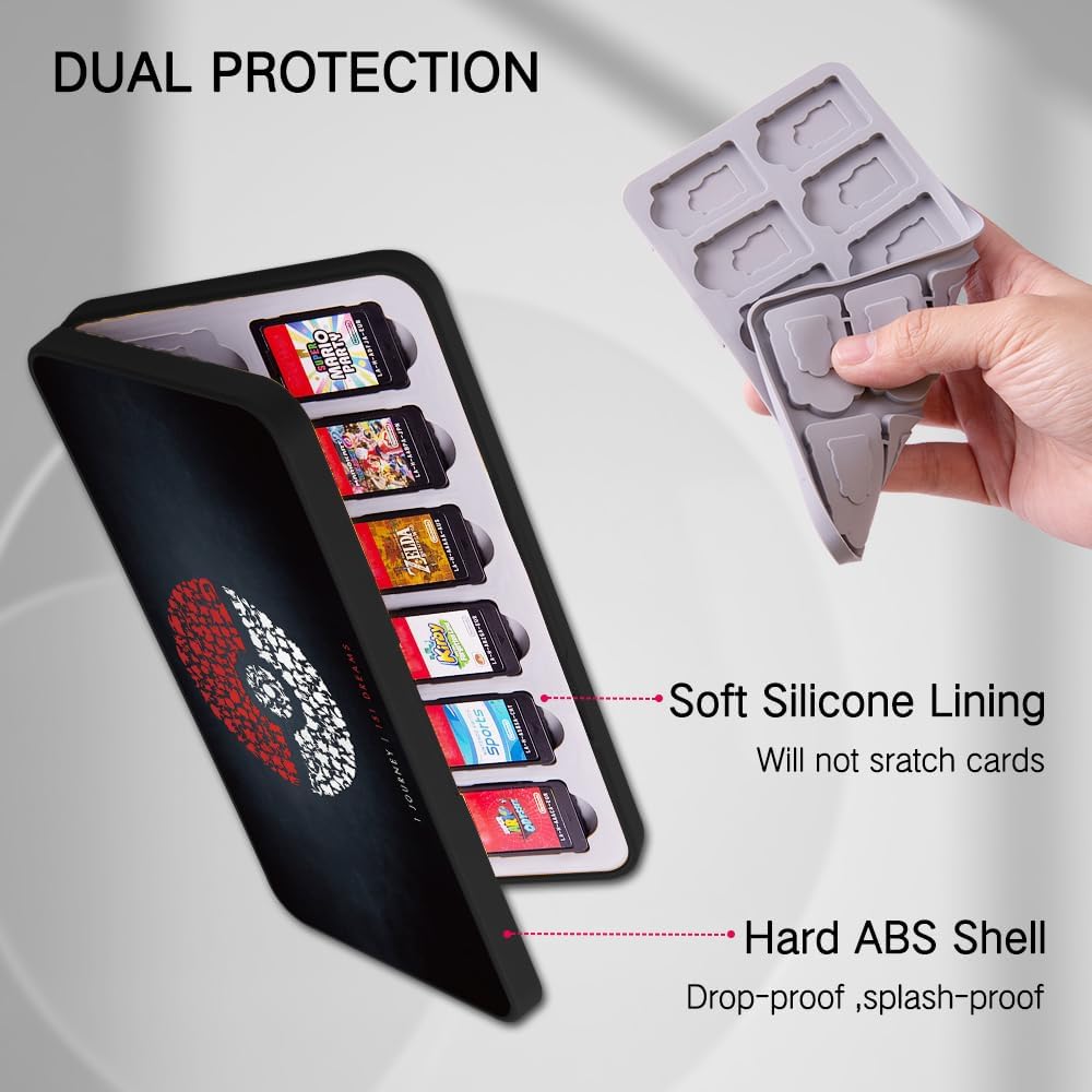 ESTUCHE PARA TARJETAS DE JUEGO PERFECTSIGHT PARA NINTENDO SWITCH 2 / LITE / OLED 24 JUEGOS Y 48 SD NEGRO - 5