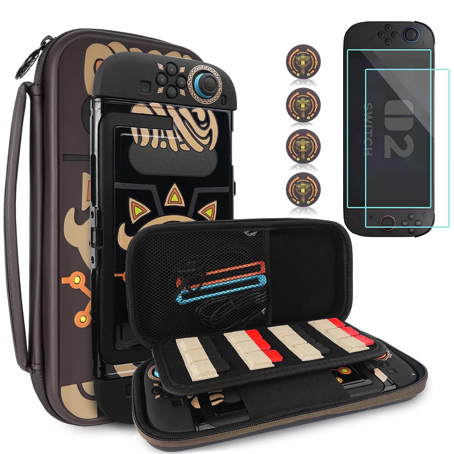 ESTUCHE PARA NINTENDO SWITCH 2 2025 TIKODIRECT CON ACCESORIOS Y PROTECTOR DE PANTALLA NEGRO - 1