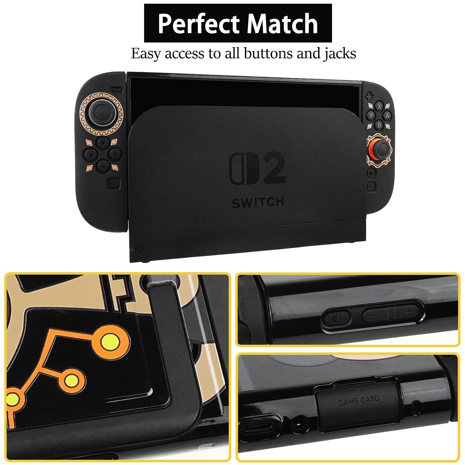 ESTUCHE PARA NINTENDO SWITCH 2 2025 TIKODIRECT CON ACCESORIOS Y PROTECTOR DE PANTALLA NEGRO - 3