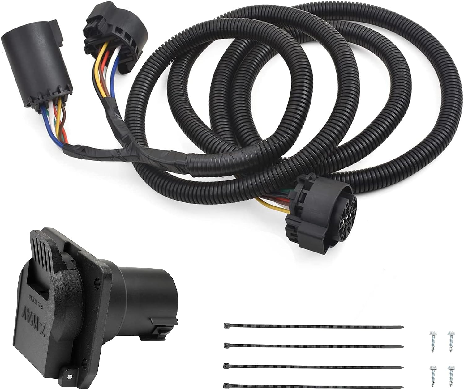 KIT DE ARNÉS DE CABLEADO PARA REMOLQUE 7 PINES GLEDEWEN COMPATIBLE CON FORD F150 F250 1997-2021 - 1
