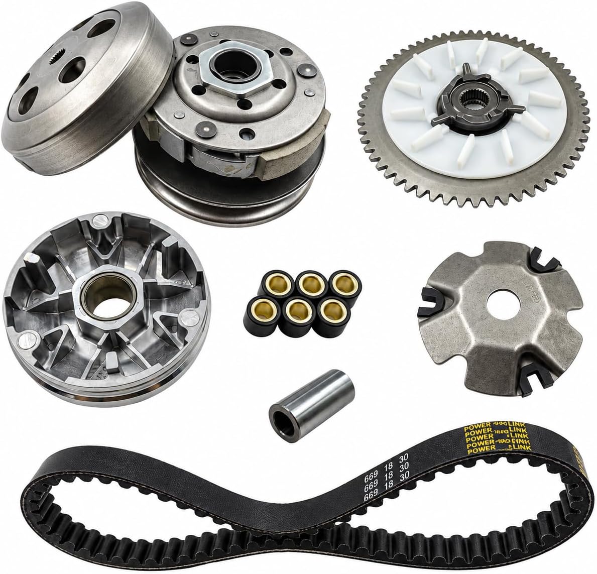 KIT DE EMBRAGUE PARA MOTOR GY6 50CC CON CORREA 669 GYMMEDS - 1