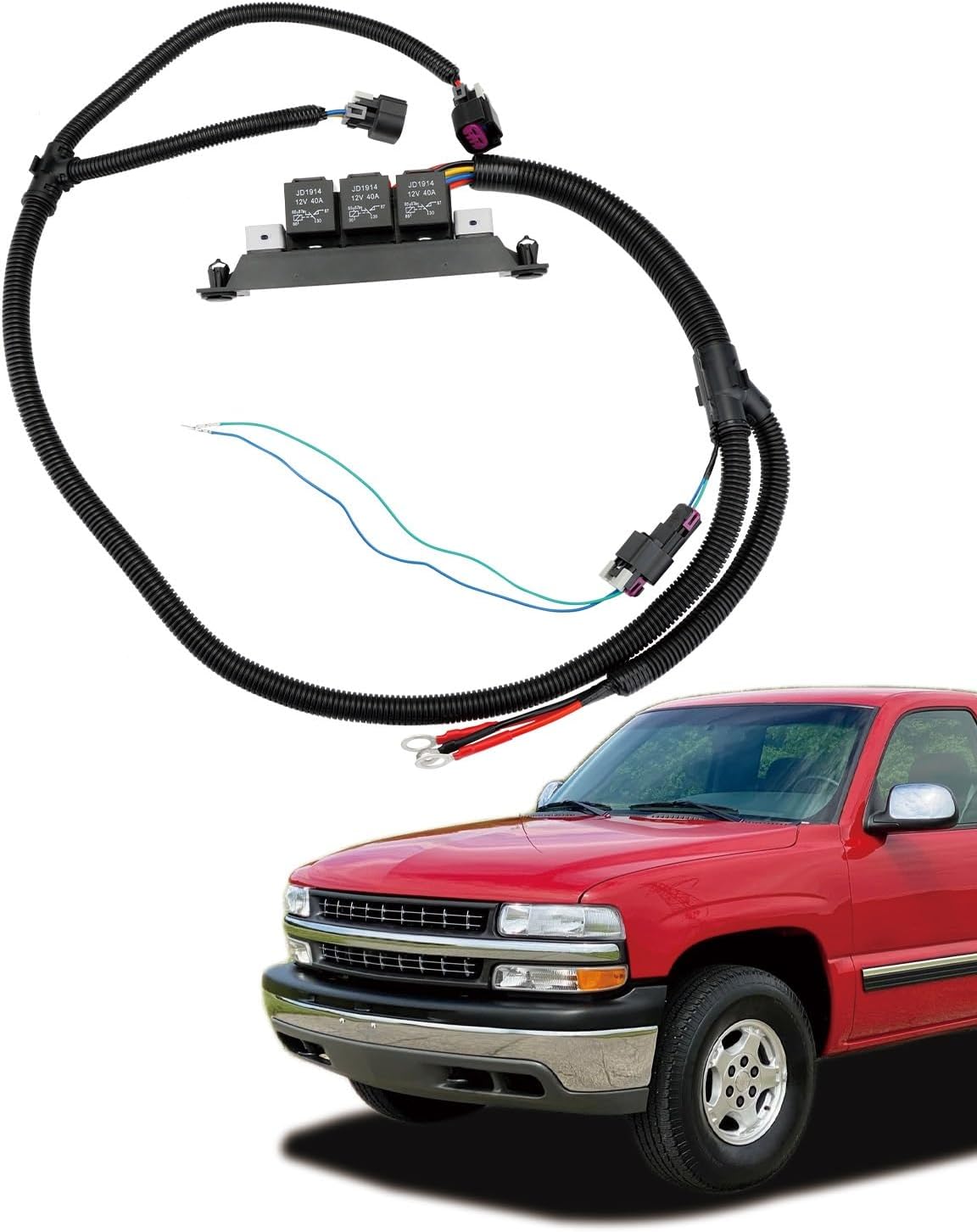 ARNÉS DE CABLEADO PARA VENTILADOR ELÉCTRICO GLEDEWEN PARA CHEVY SILVERADO 99-07 - 1