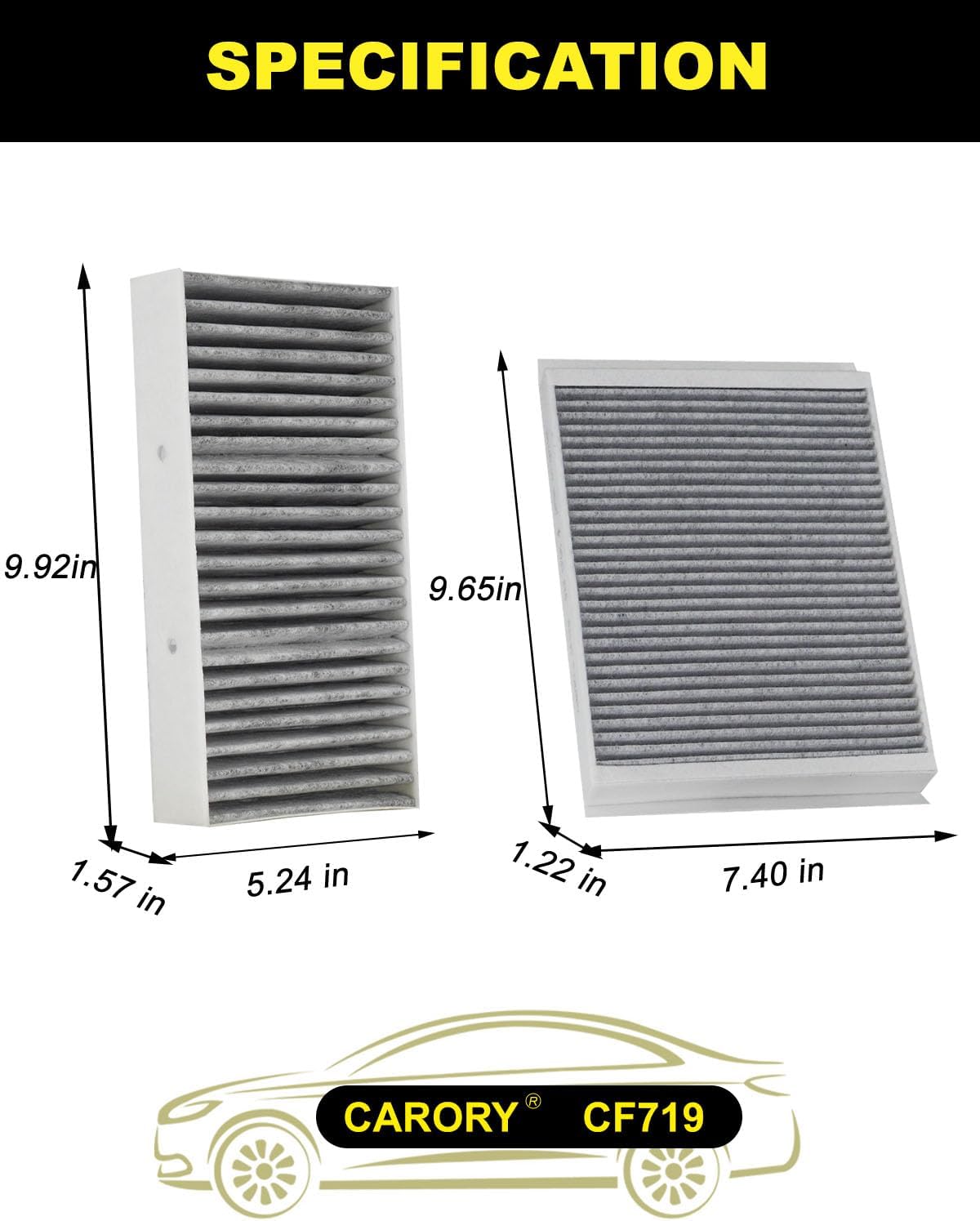FILTRO DE HABITÁCULO CARORY CON CARBÓN ACTIVADO PARA MERCEDES BENZ GLE350 2016-2018 Y OTROS MODELOS - 2