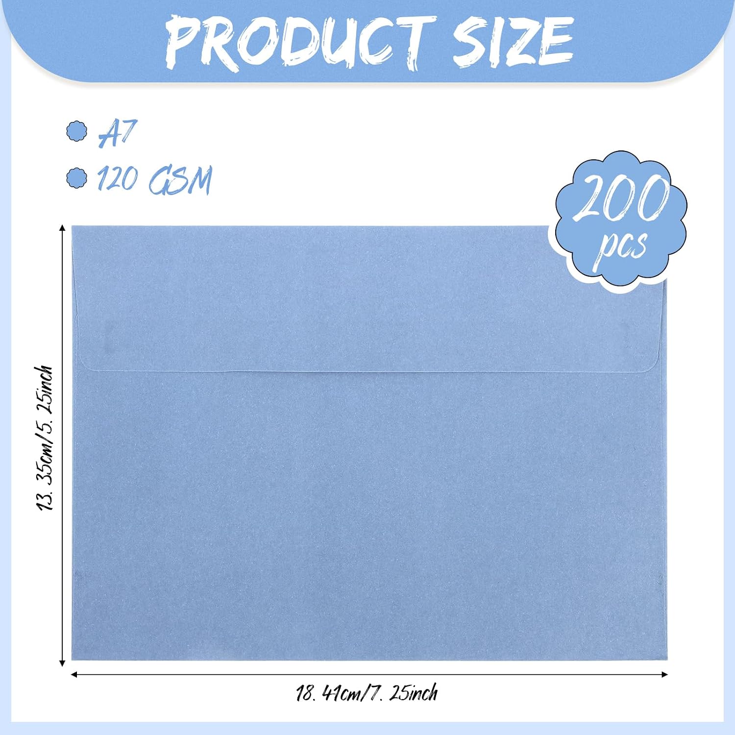 SOBRES PARA INVITACIONES CTOSREE A7 200 UNIDADES AZUL POLVORIENTO 120 GSM - 2