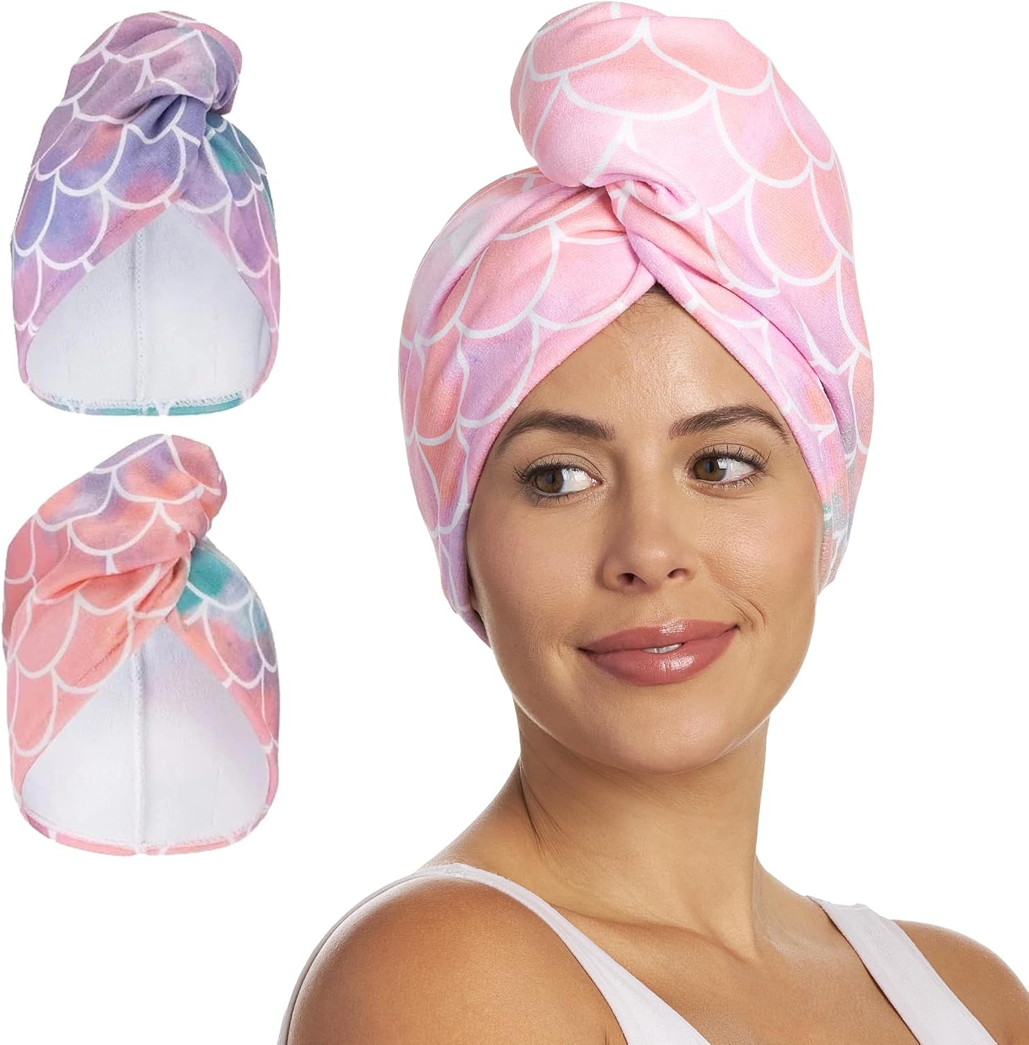 TOALLA PARA CABELLO TURBIE TWIST MICROFIBER MERMAID 2 UNIDADES - 1