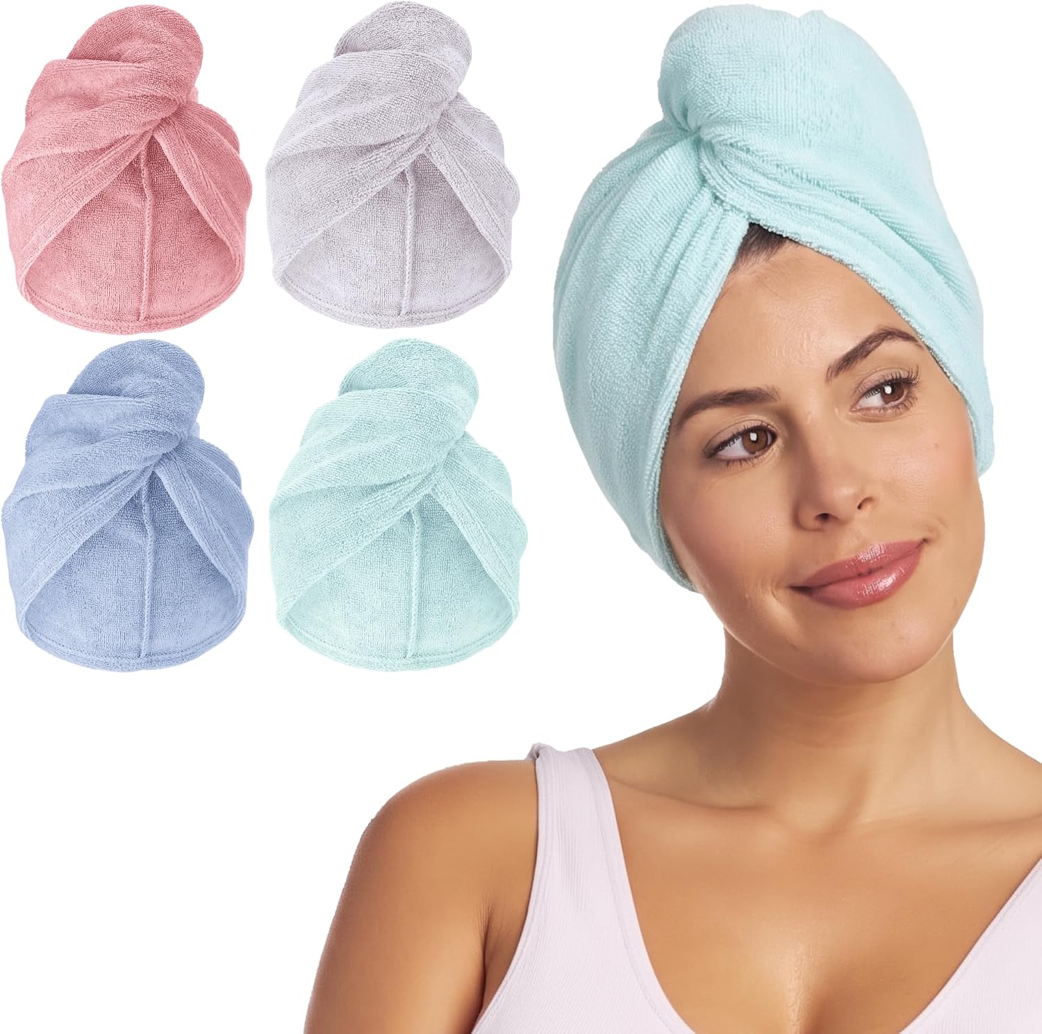 TOALLA PARA CABELLO TURBIE TWIST MICROFIBRA 4 COLORES - 1