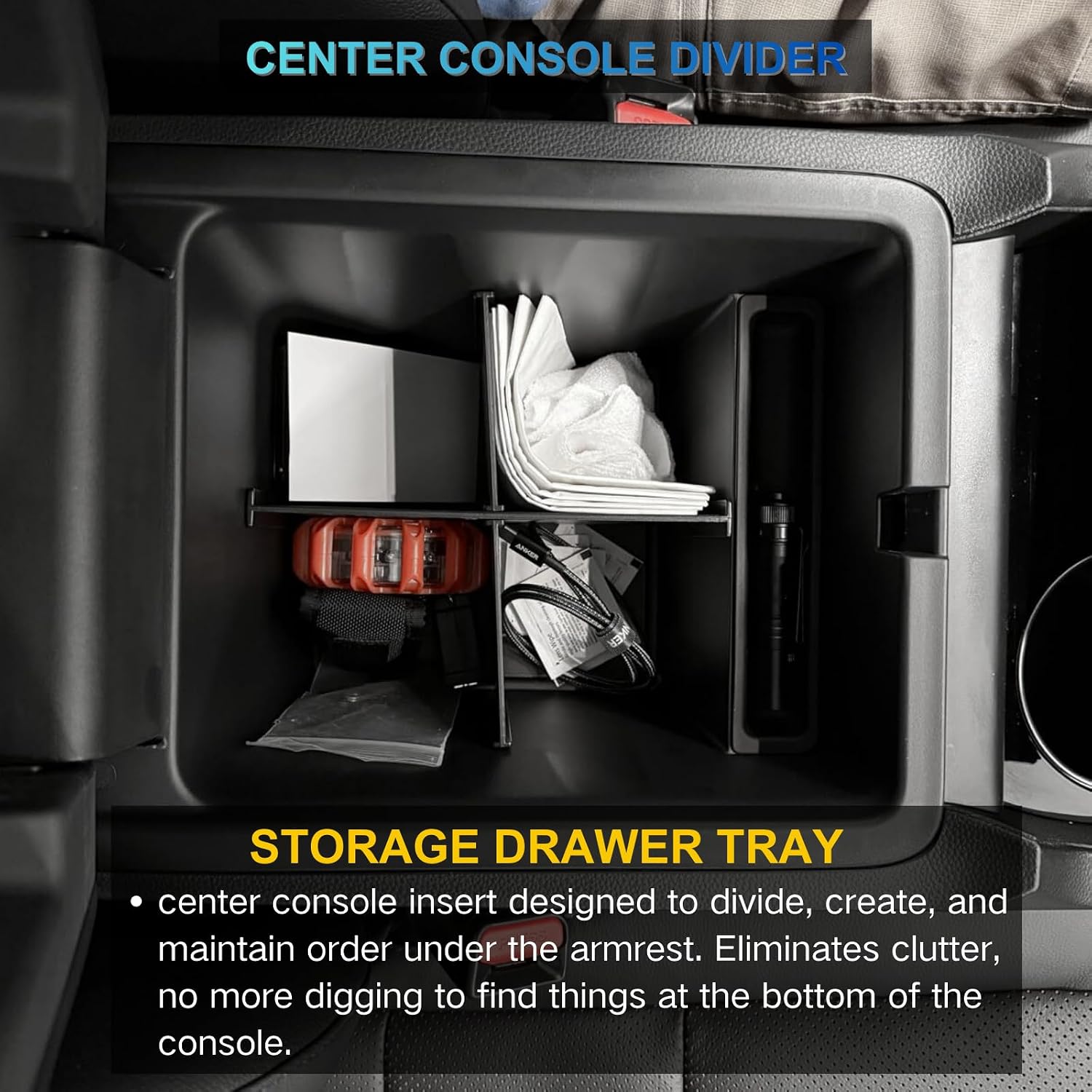 ORGANIZADOR PARA CONSOLA CENTRAL QLHSHOP PARA HONDA PILOT/PASSPORT/RIDGELINE 2024-2026 - 3