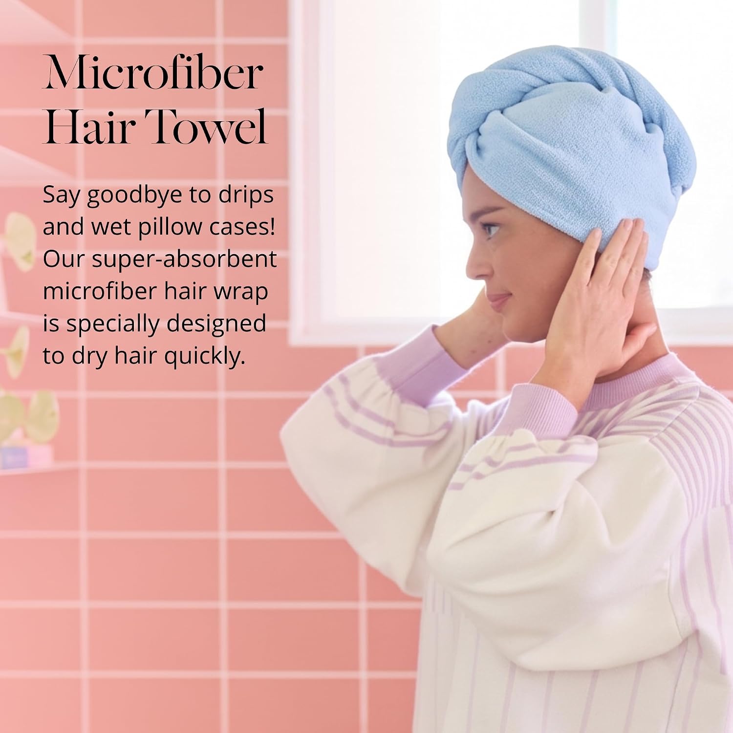 TOALLA PARA CABELLO TURBIE TWIST MICROFIBER DAZZLING BLUE Y WINDSURFER 2 UNIDADES - 2