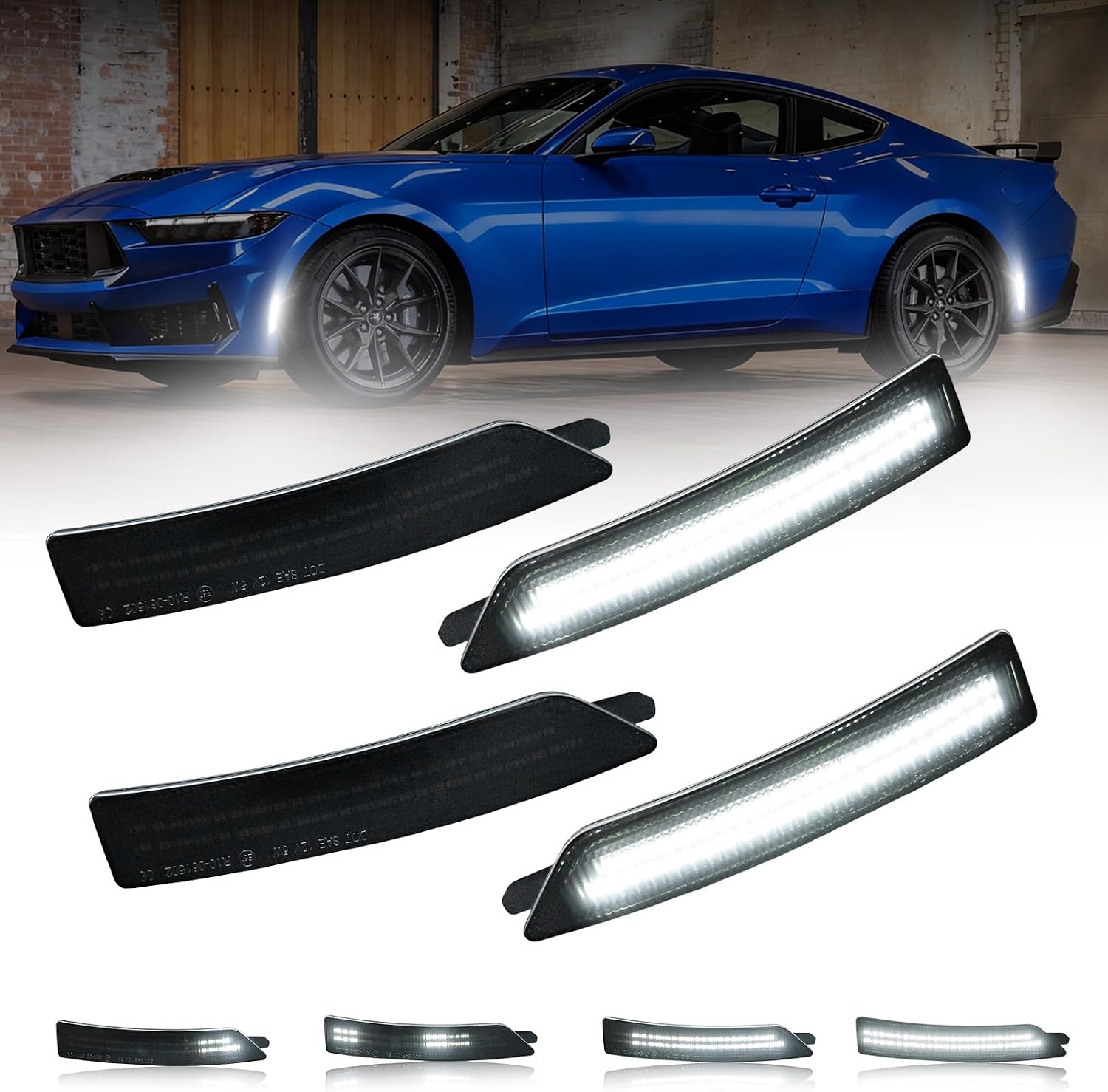 LUZ LED SECUENCIAL LATERAL BLANCA AUTOONE PARA FORD MUSTANG 2024-2025 - 1