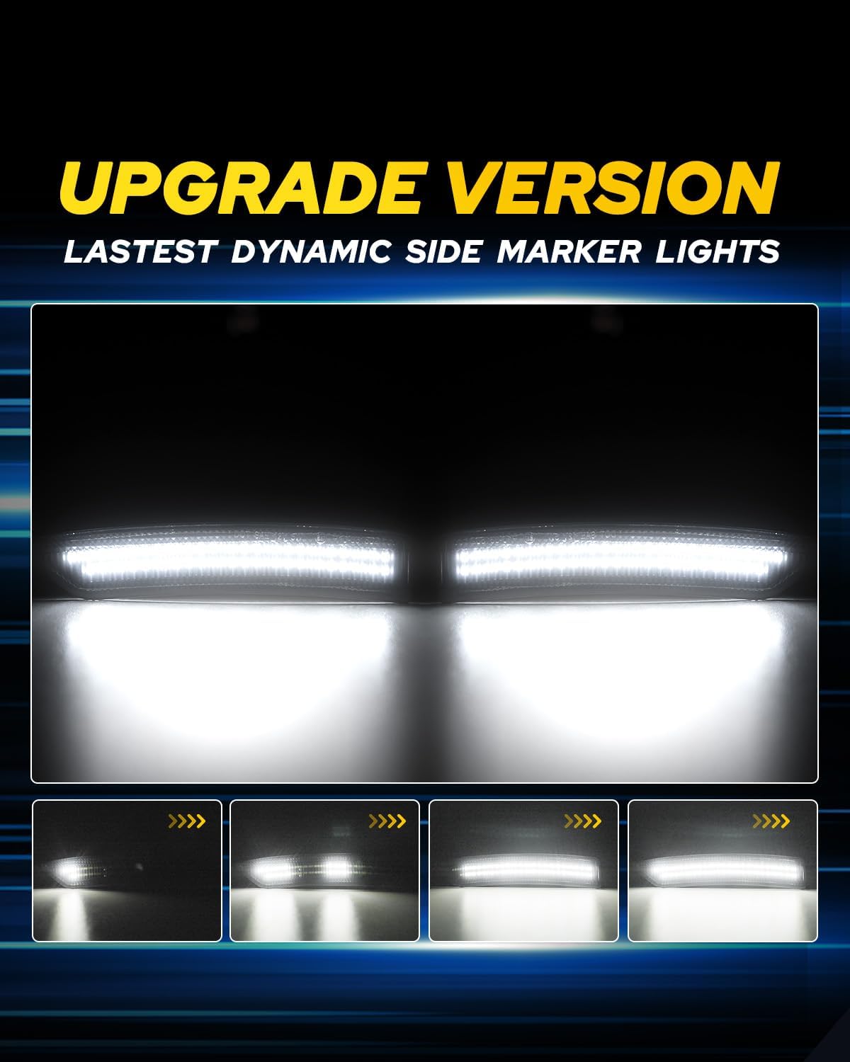 LUZ LED SECUENCIAL LATERAL BLANCA AUTOONE PARA FORD MUSTANG 2024-2025 - 3