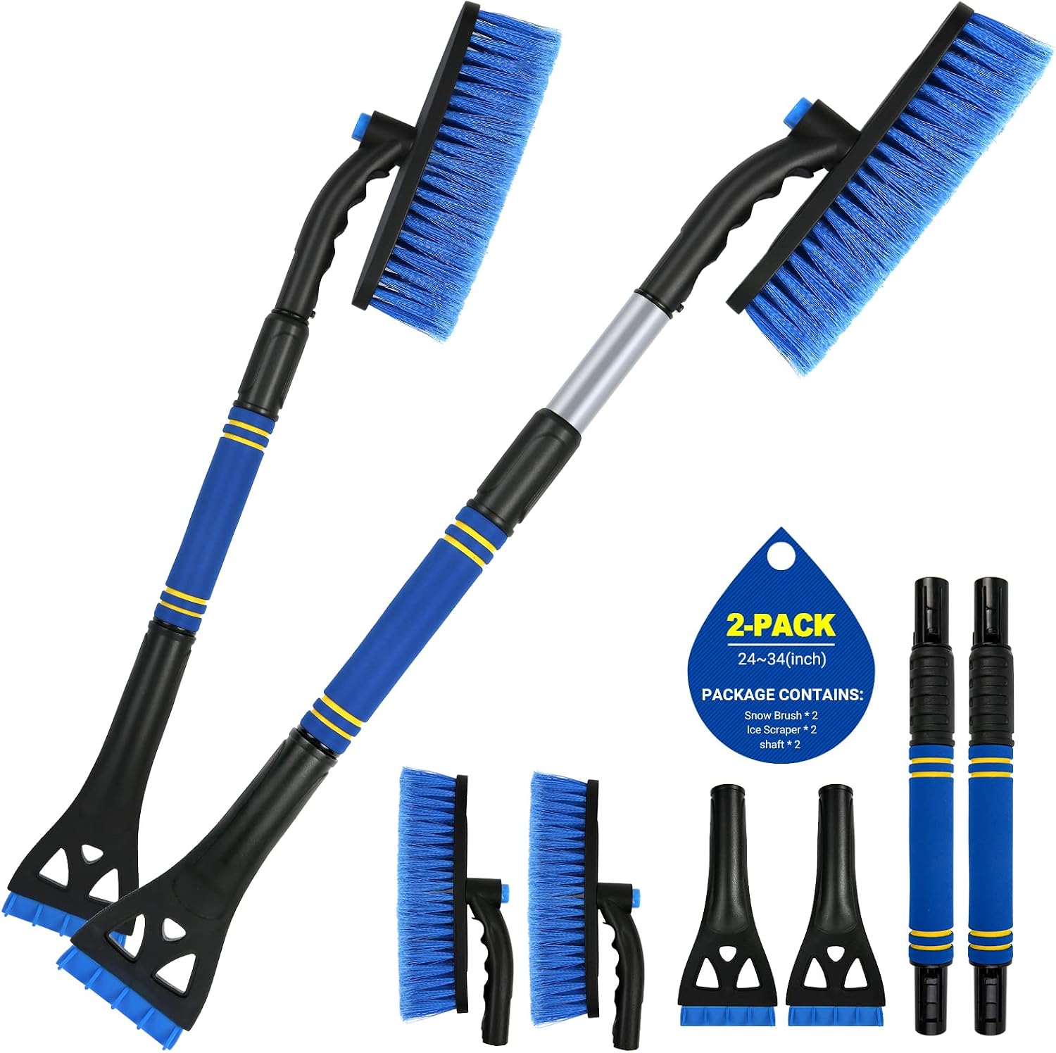 RASPADOR DE HIELO Y CEPILLO PARA AUTO BFONS AZUL 2 PIEZAS - 1
