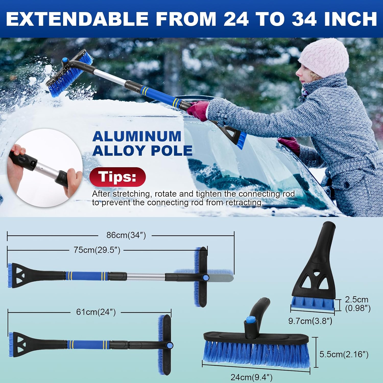 RASPADOR DE HIELO Y CEPILLO PARA AUTO BFONS AZUL 2 PIEZAS - 2