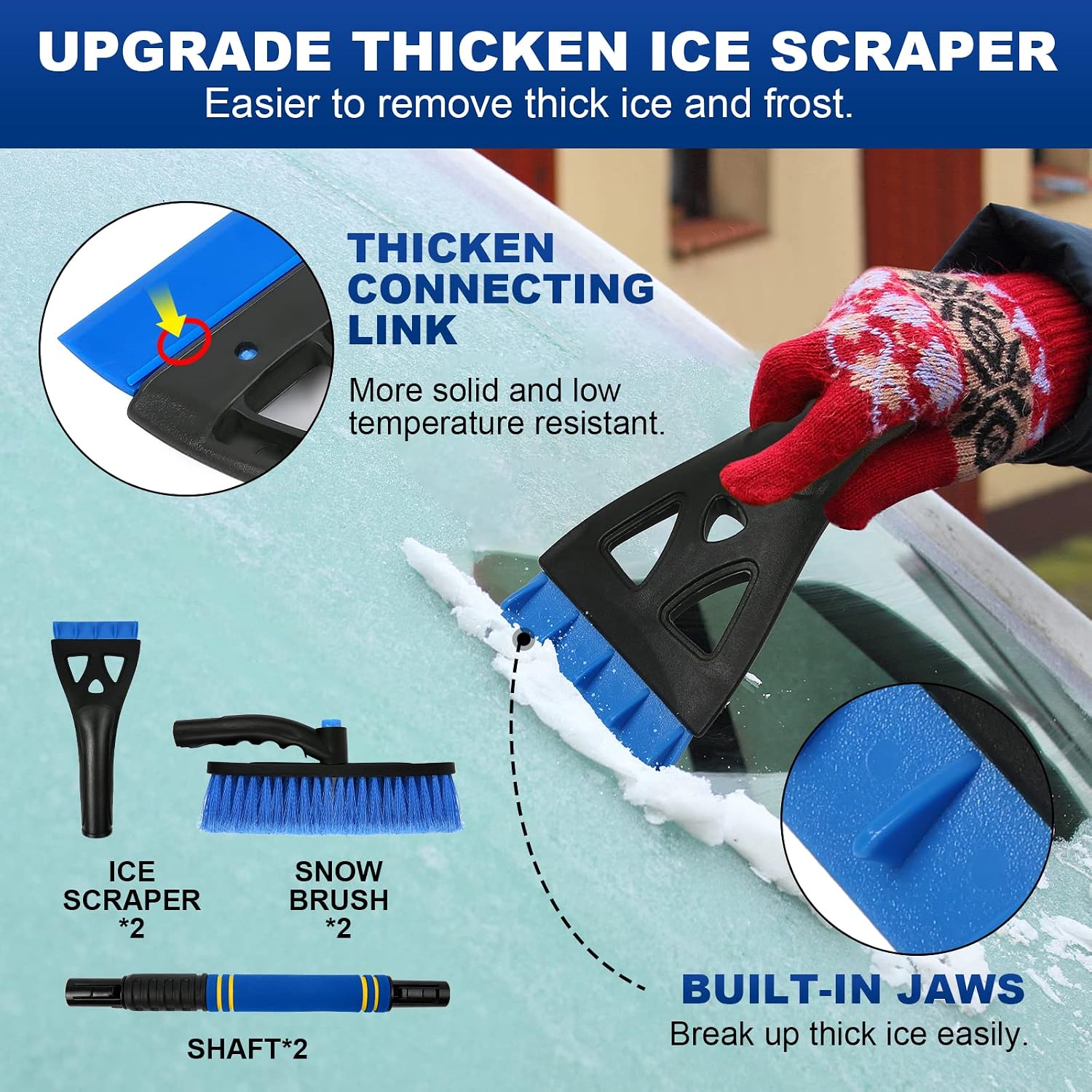 RASPADOR DE HIELO Y CEPILLO PARA AUTO BFONS AZUL 2 PIEZAS - 3
