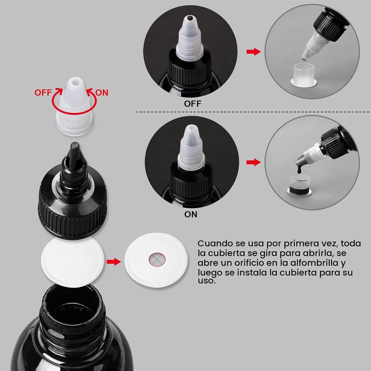 TINTA PARA TATUAJES HAWINK BLACK TATTOO INK 240ML VEGANA - 4