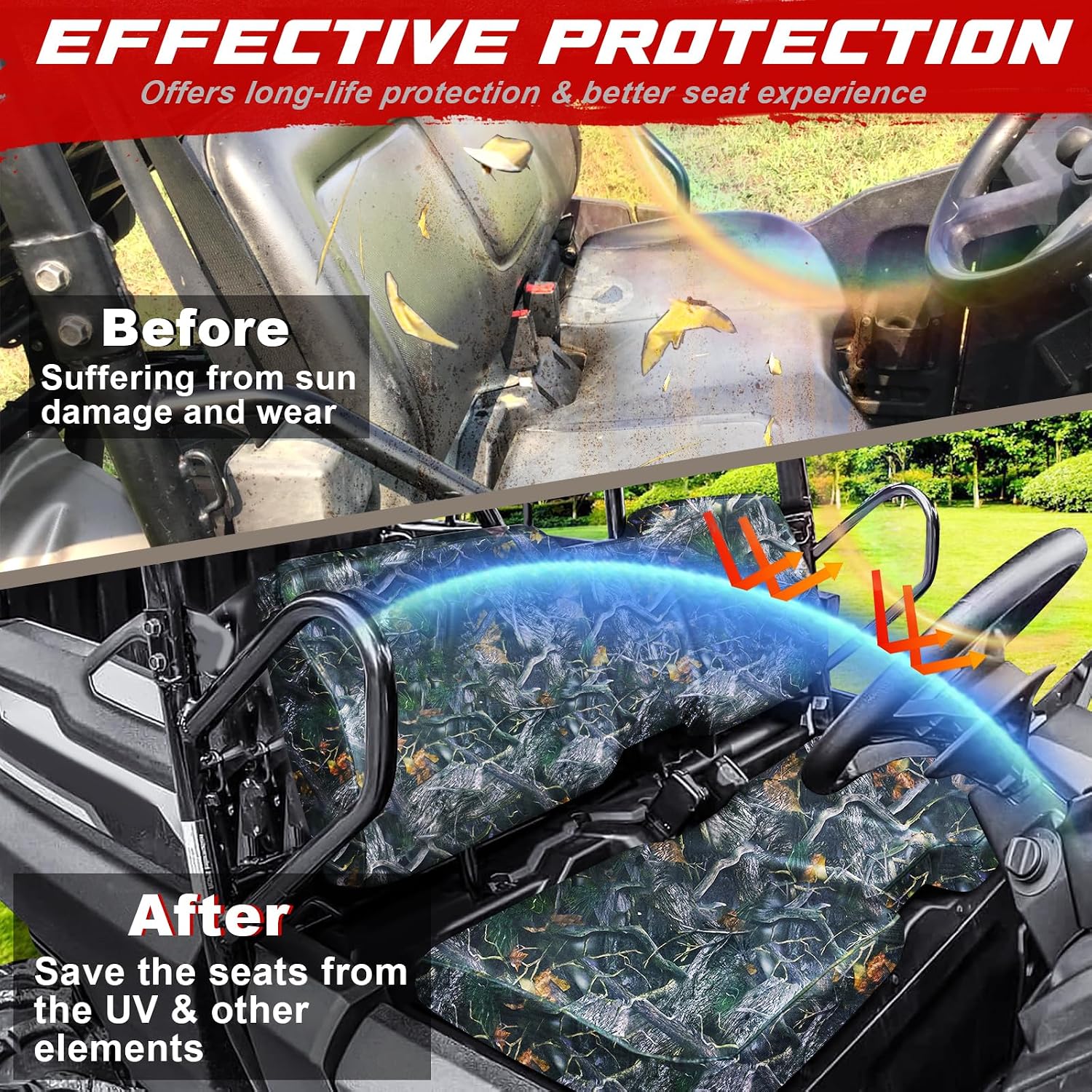 FUNDA PARA ASIENTO STARKNIGHTMT COMPATIBLE CON PIONEER 700 700-4 2014-2025 CAMUFLAJE - 2