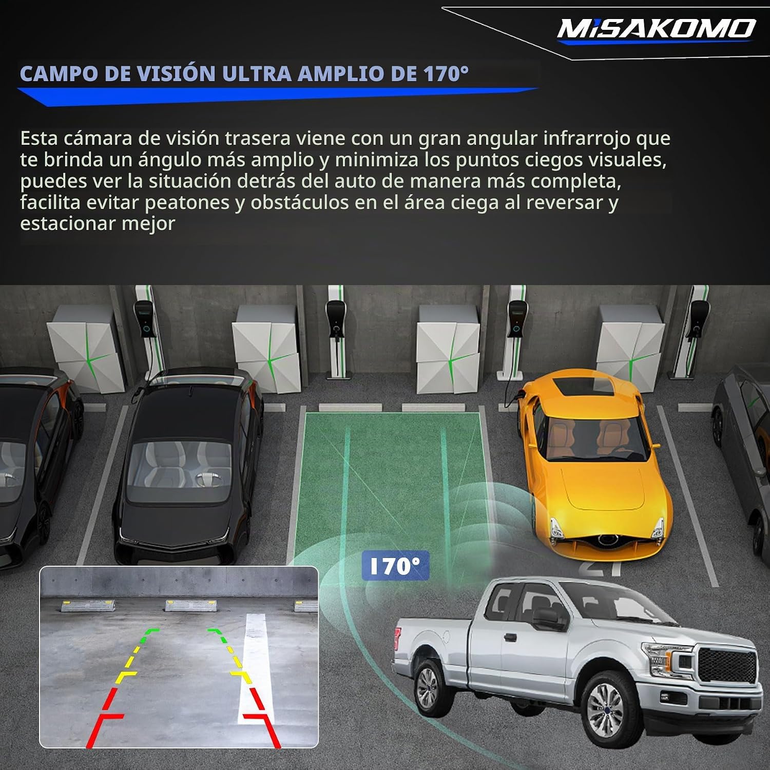 CÁMARA DE REVERSA MISAKOMO PARA FORD F250 F350 F450 F550 SUPER DUTY 2017-2022 - 4