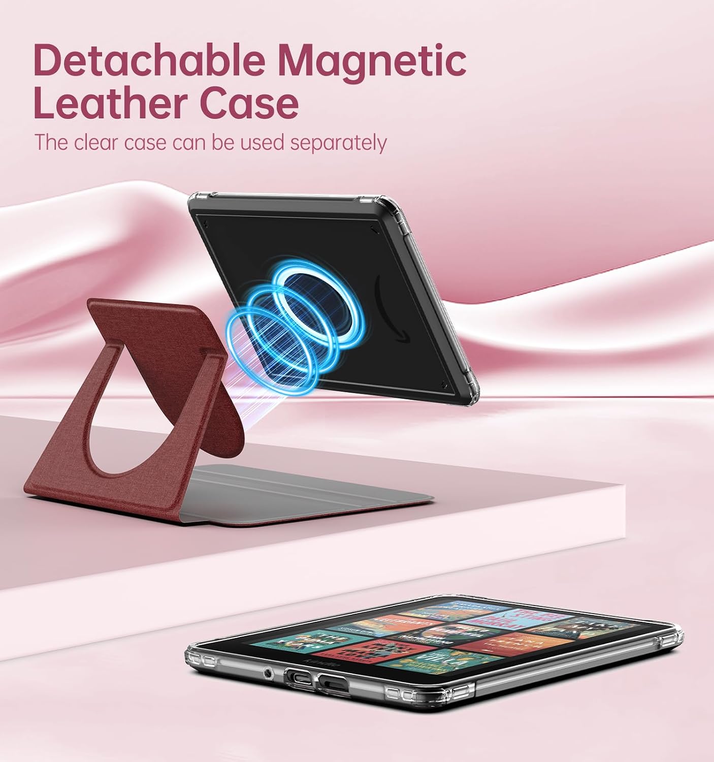 ESTUCHE MOKO 360° ROTATIVO DESMONTABLE PARA EBOOK READER 7' VINO DENIM - 3