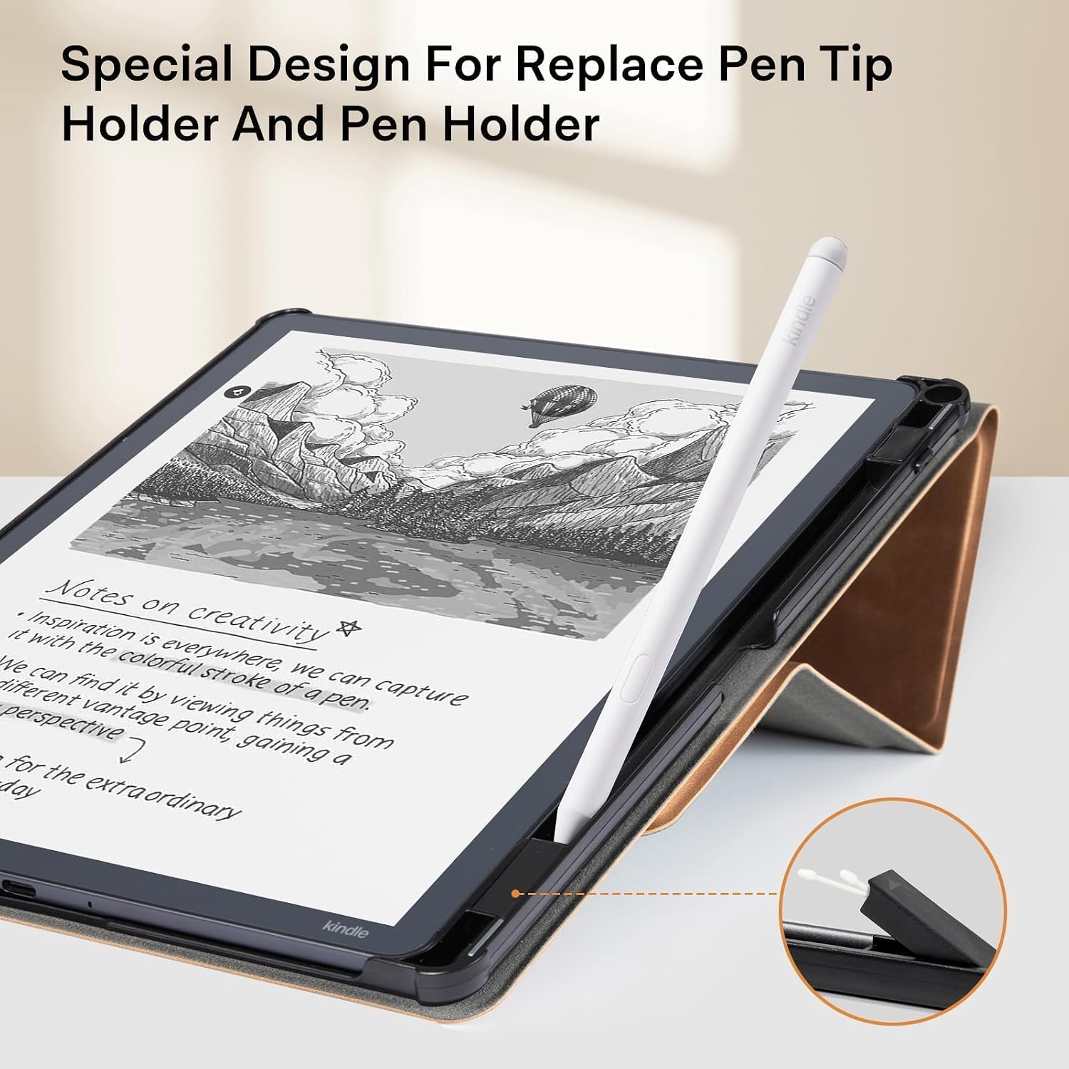 ESTUCHE COBAK PARA KINDLE SCRIBE 11' 3RA GENERACIÓN 2025 PU LEATHER RETRO MARRÓN - 5
